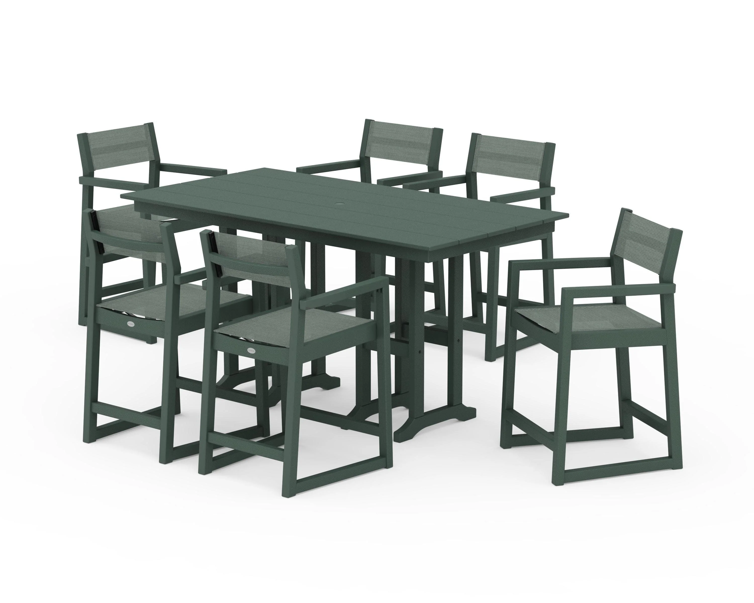 EDGE Sling Arm Chair 7-Piece Farmhouse Counter Set - Image 23