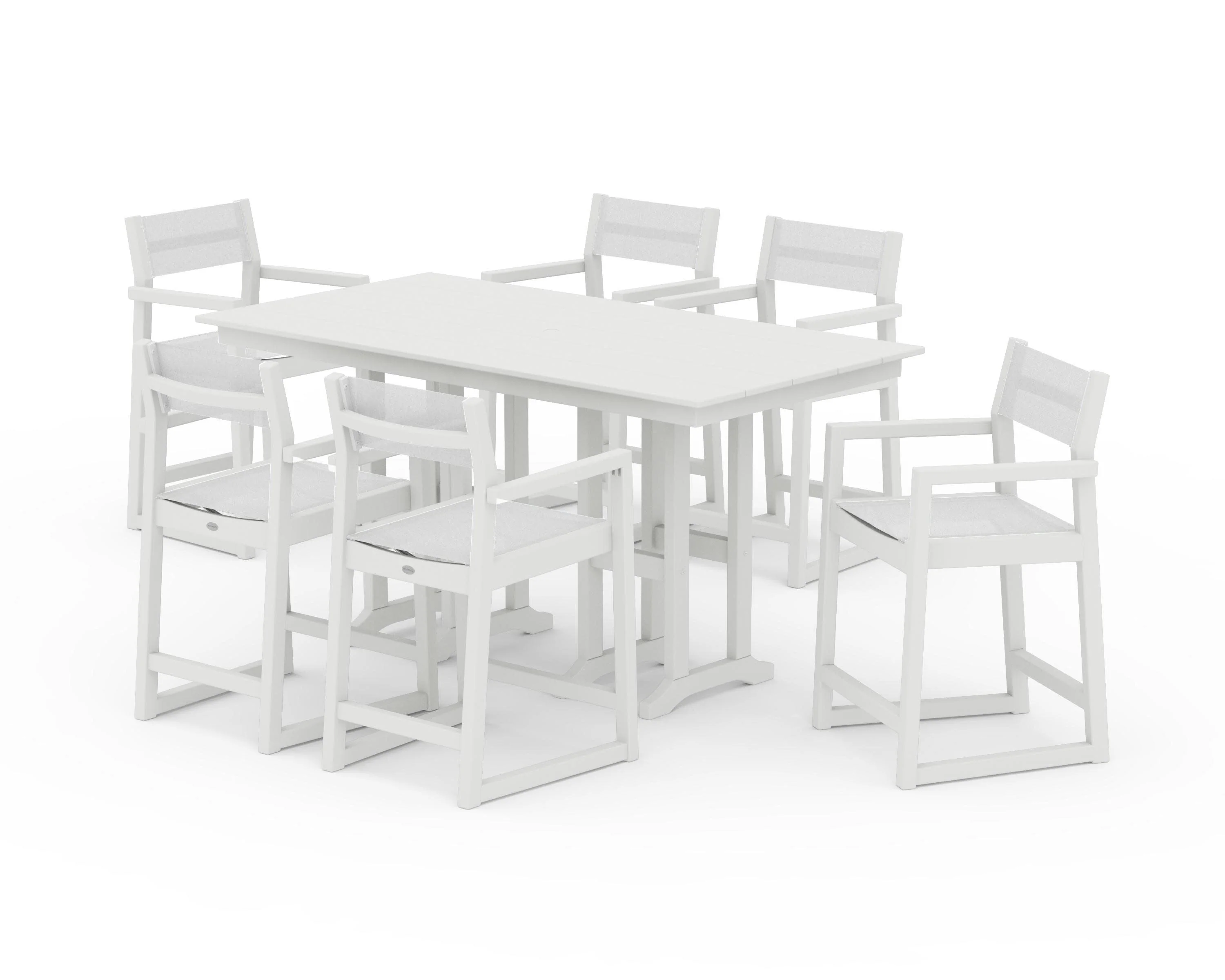 EDGE Sling Arm Chair 7-Piece Farmhouse Counter Set - Image 24
