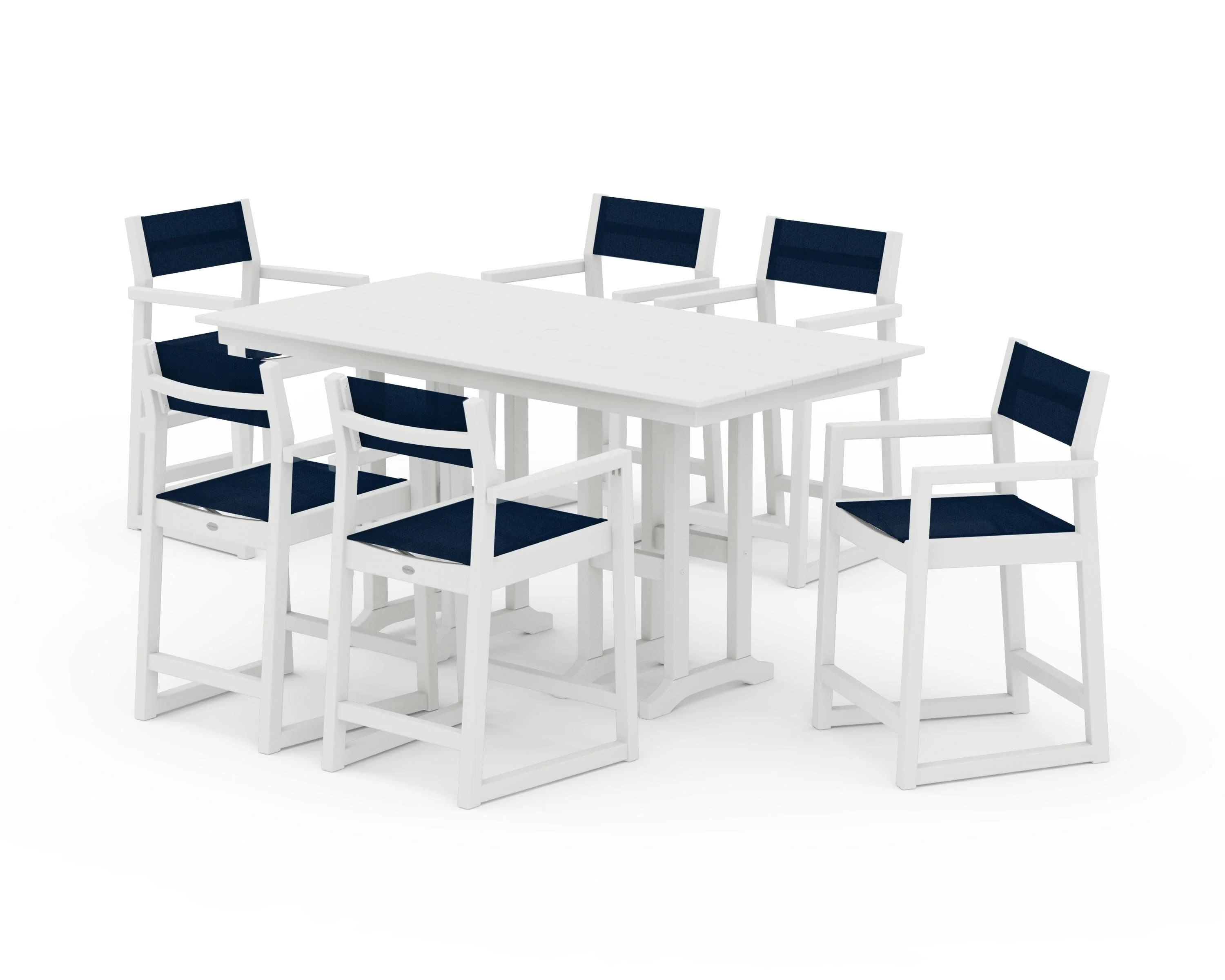 EDGE Sling Arm Chair 7-Piece Farmhouse Counter Set - Image 25