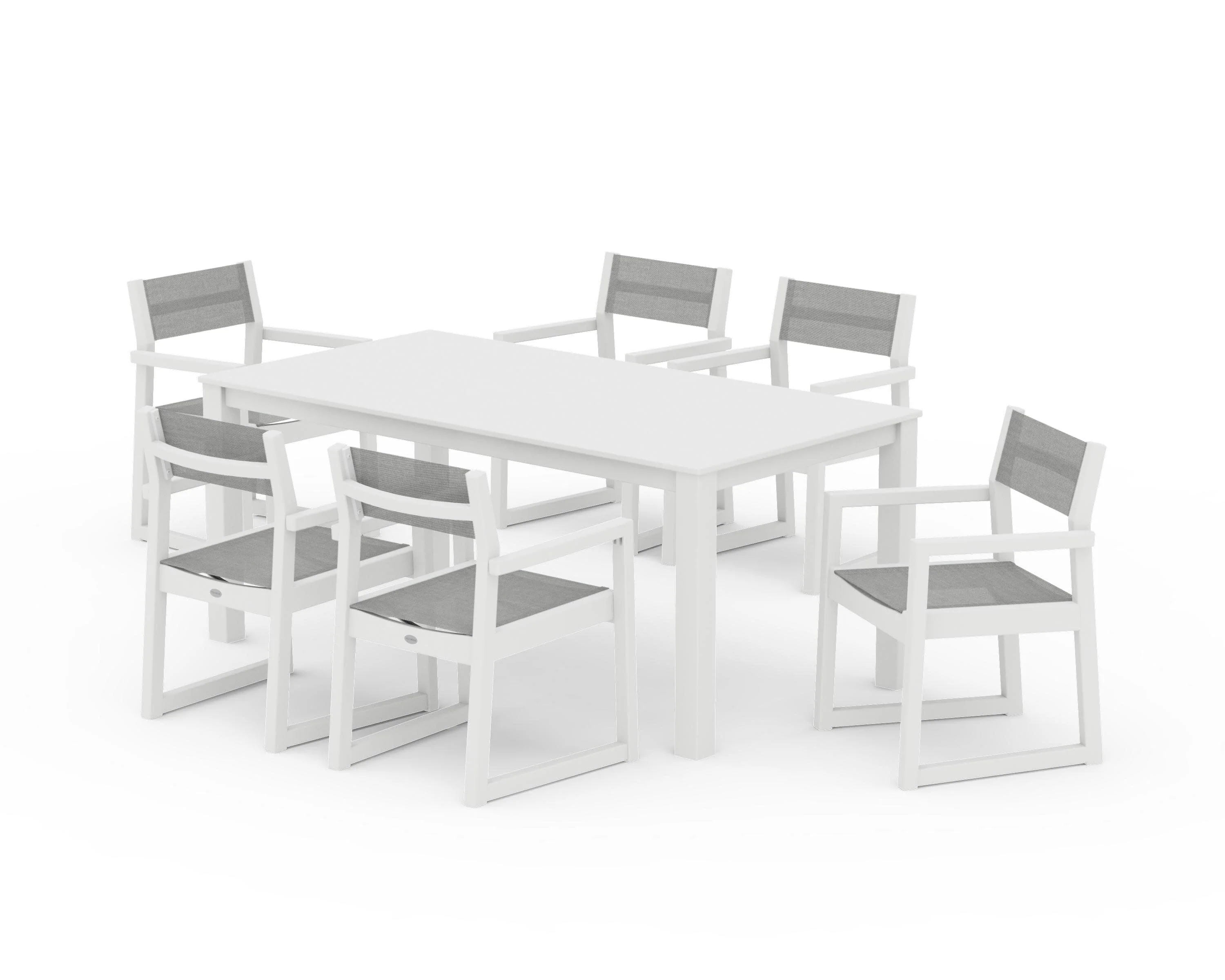 EDGE Sling Arm Chair 7-Piece Parsons Dining Set - Image 26