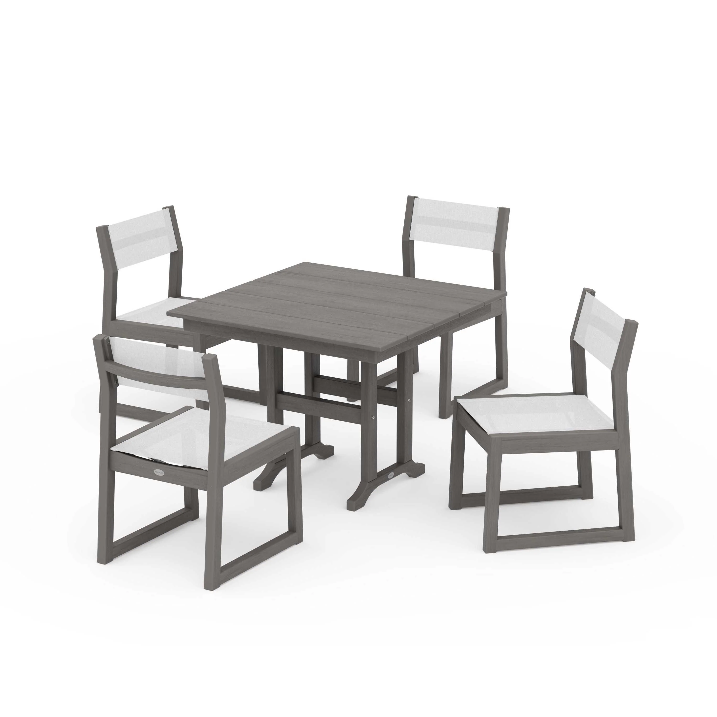 EDGE Sling Side Chair 5-Piece Farmhouse Dining Set - Image 100