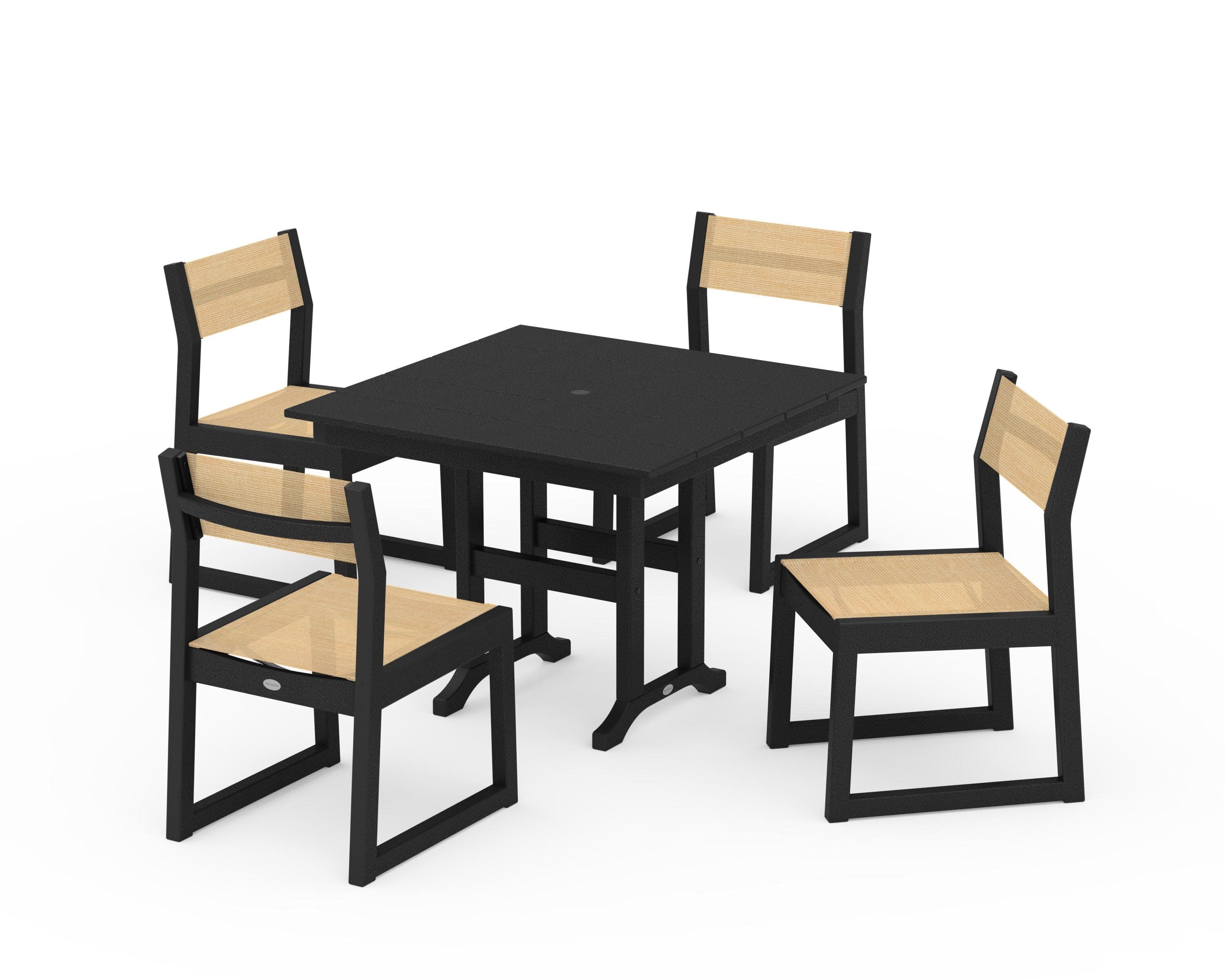 EDGE Sling Side Chair 5-Piece Farmhouse Dining Set - Image 11