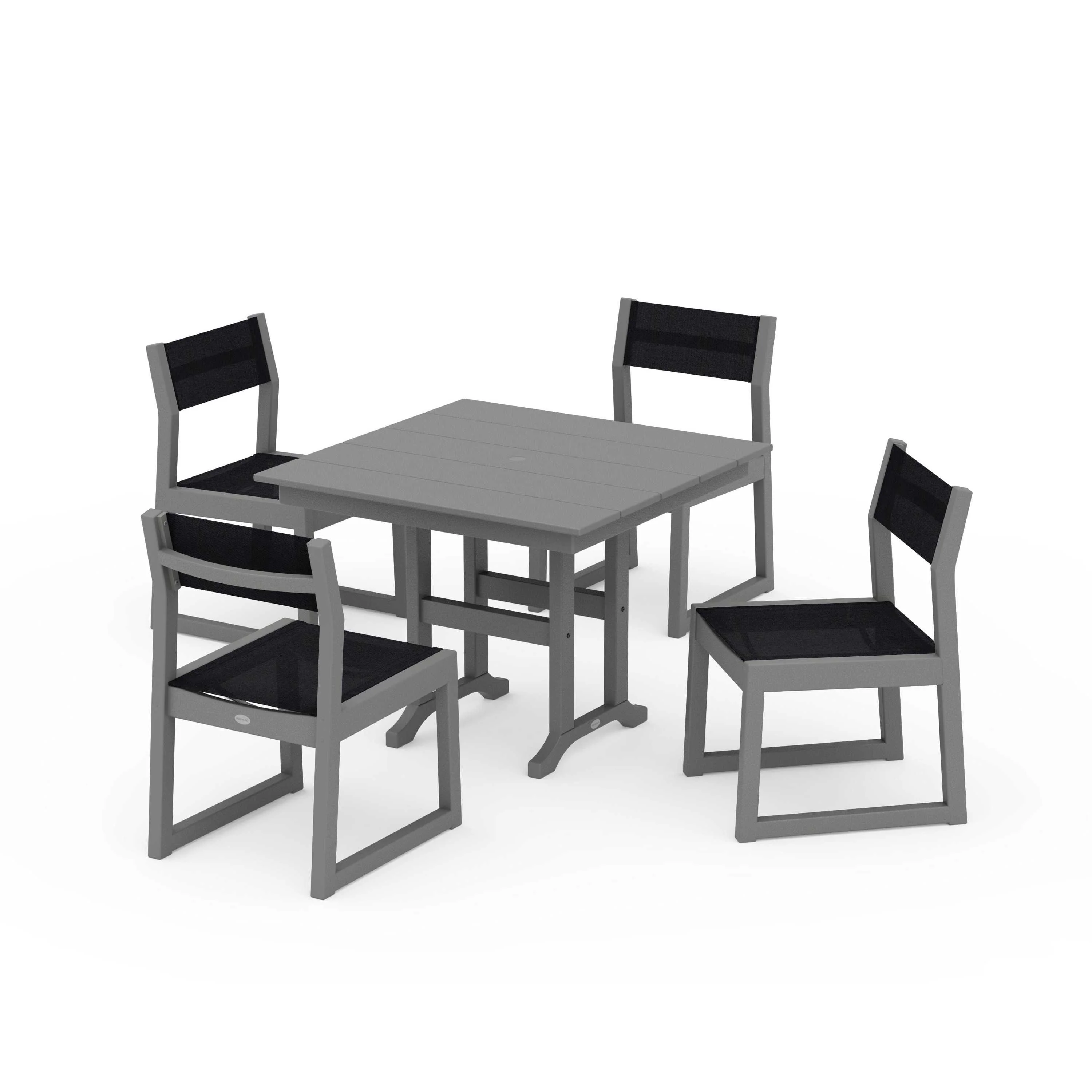EDGE Sling Side Chair 5-Piece Farmhouse Dining Set - Image 119