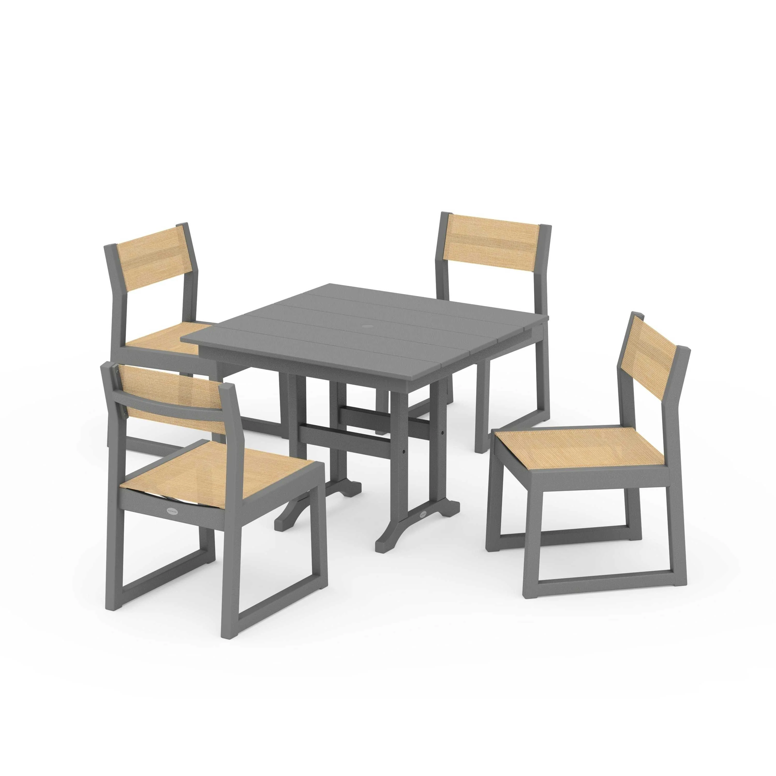 EDGE Sling Side Chair 5-Piece Farmhouse Dining Set - Image 132