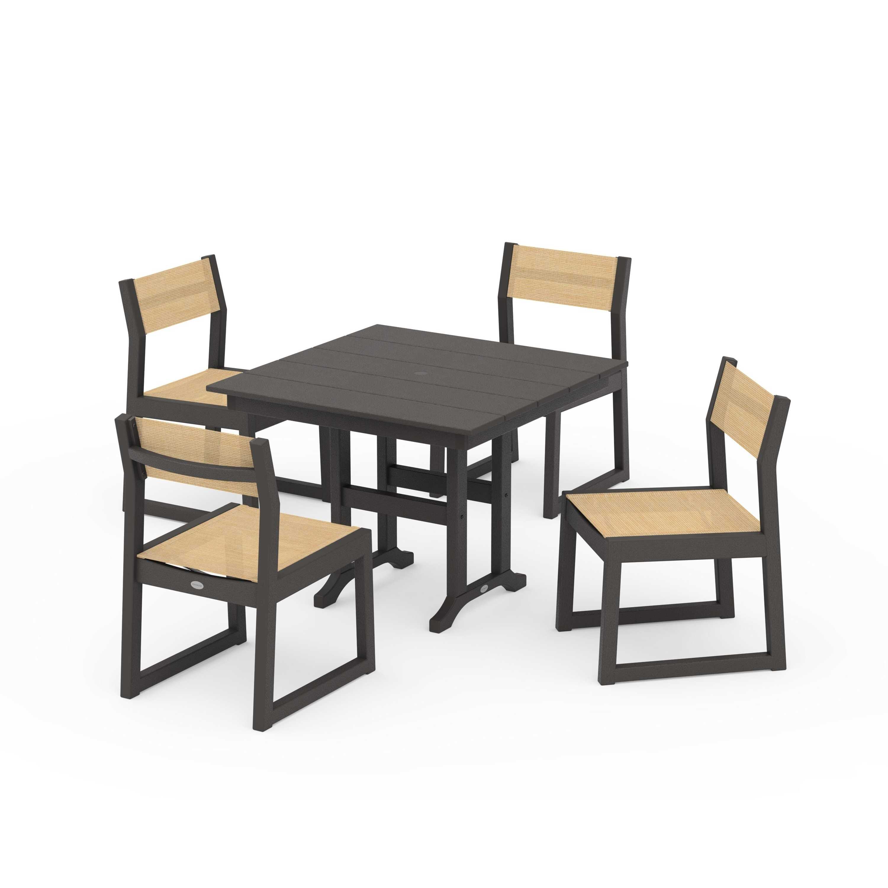 EDGE Sling Side Chair 5-Piece Farmhouse Dining Set - Image 143