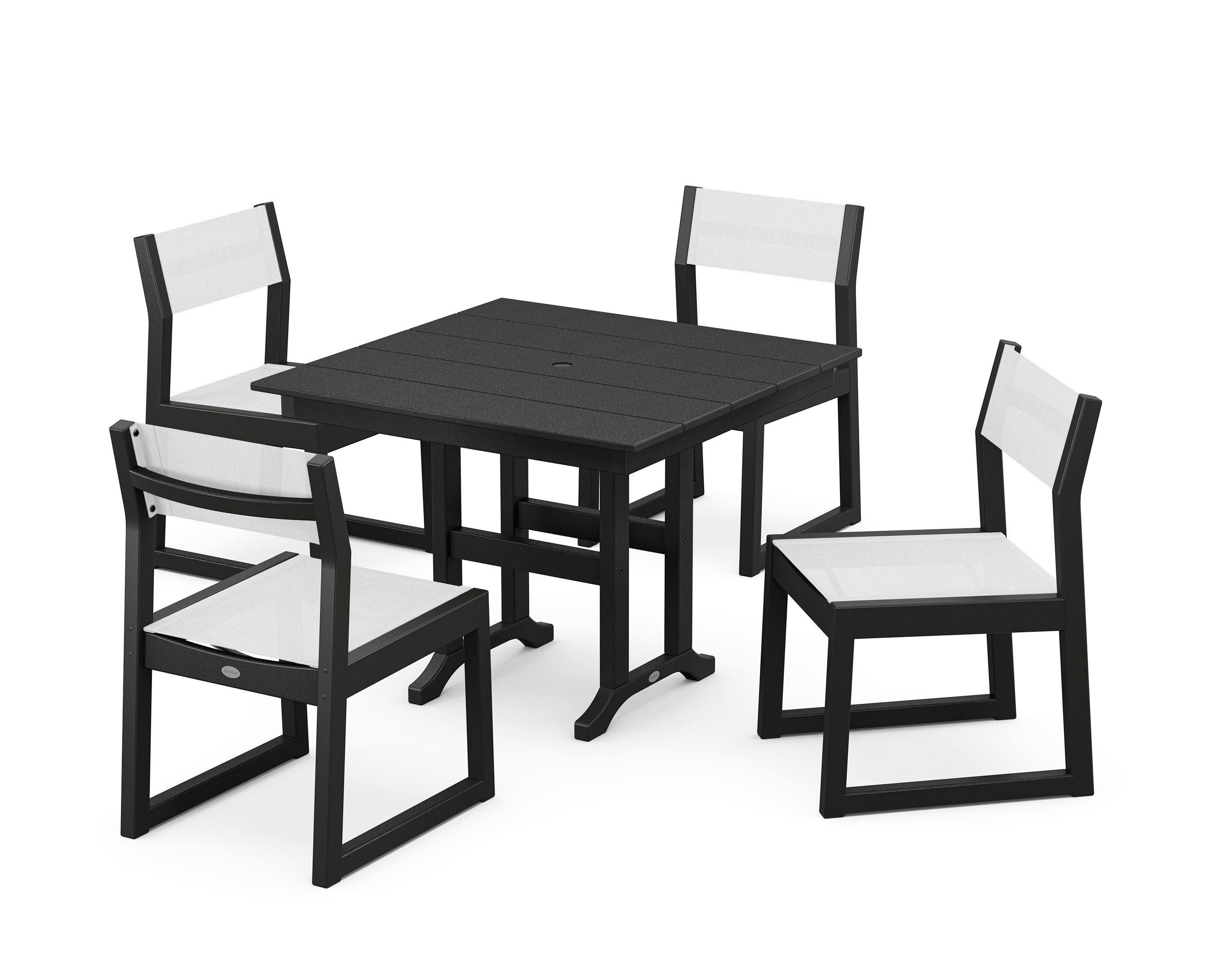 EDGE Sling Side Chair 5-Piece Farmhouse Dining Set - Image 2