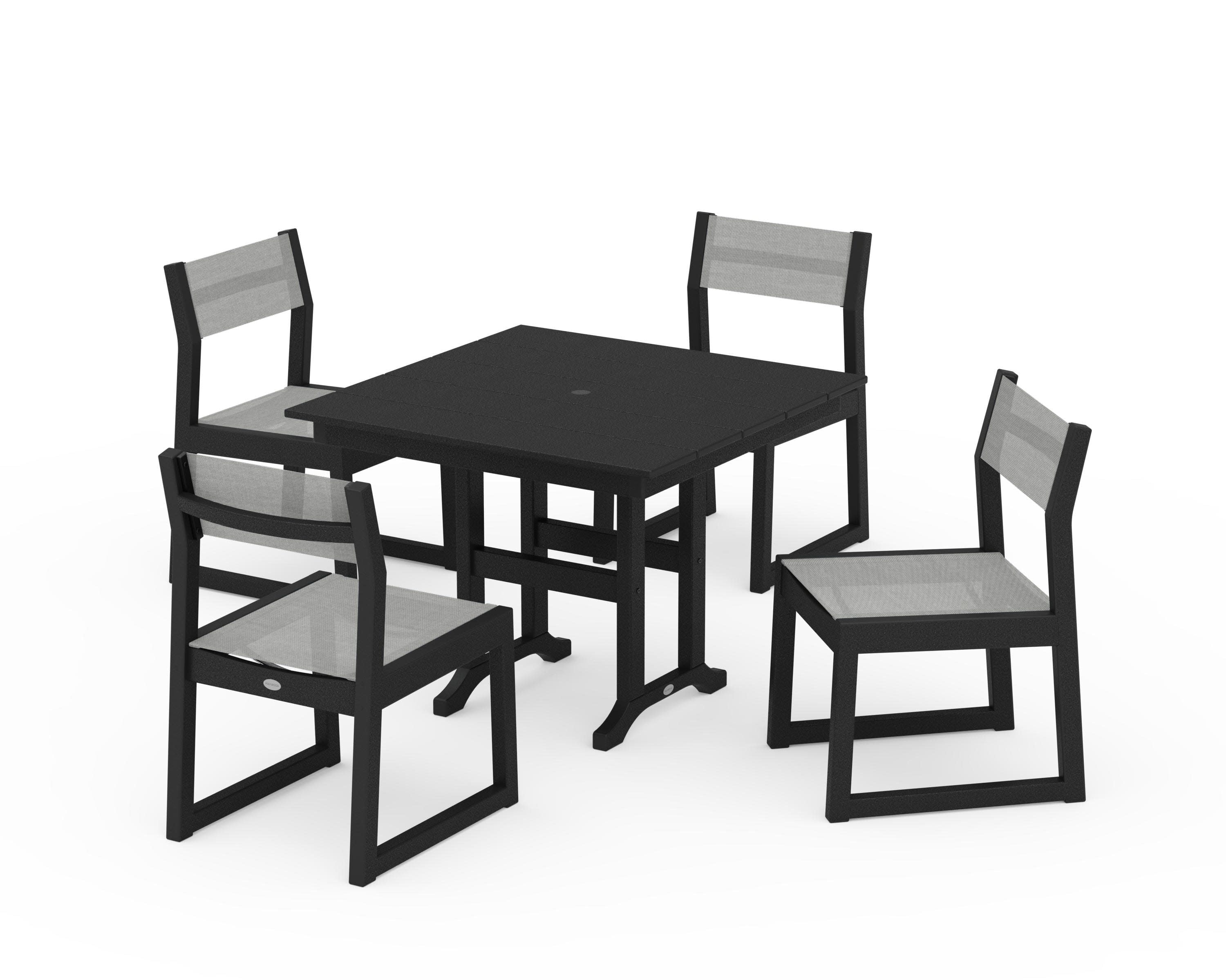 EDGE Sling Side Chair 5-Piece Farmhouse Dining Set - Image 4