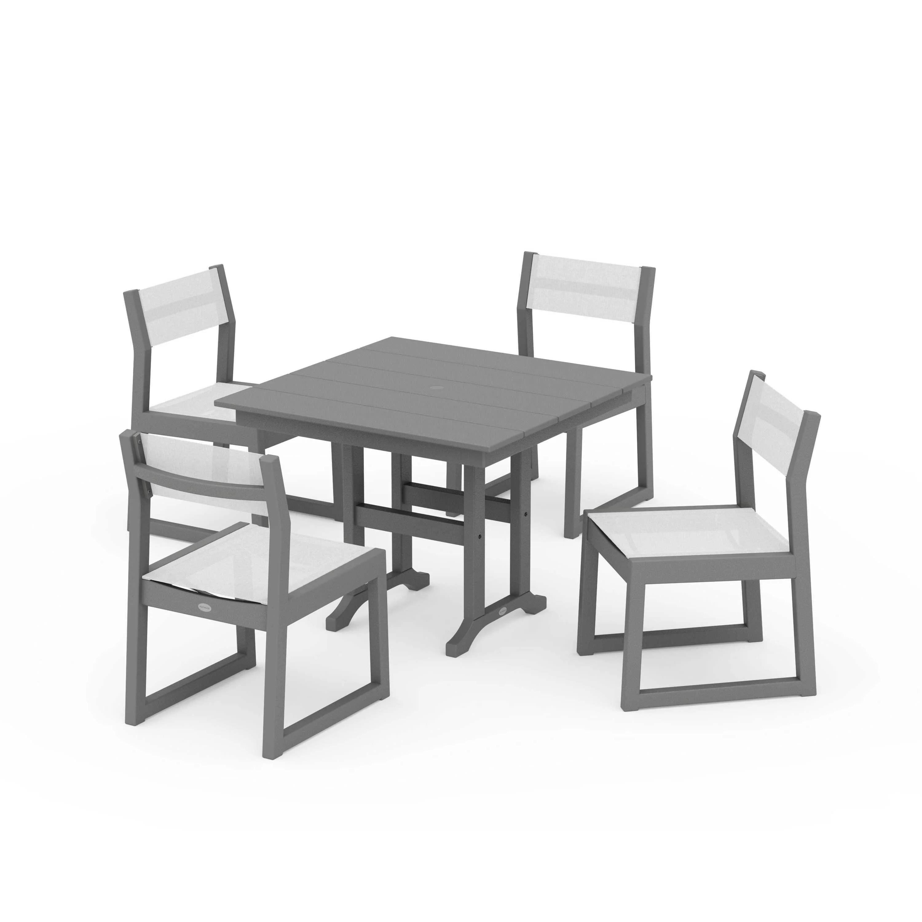 EDGE Sling Side Chair 5-Piece Farmhouse Dining Set - Image 46