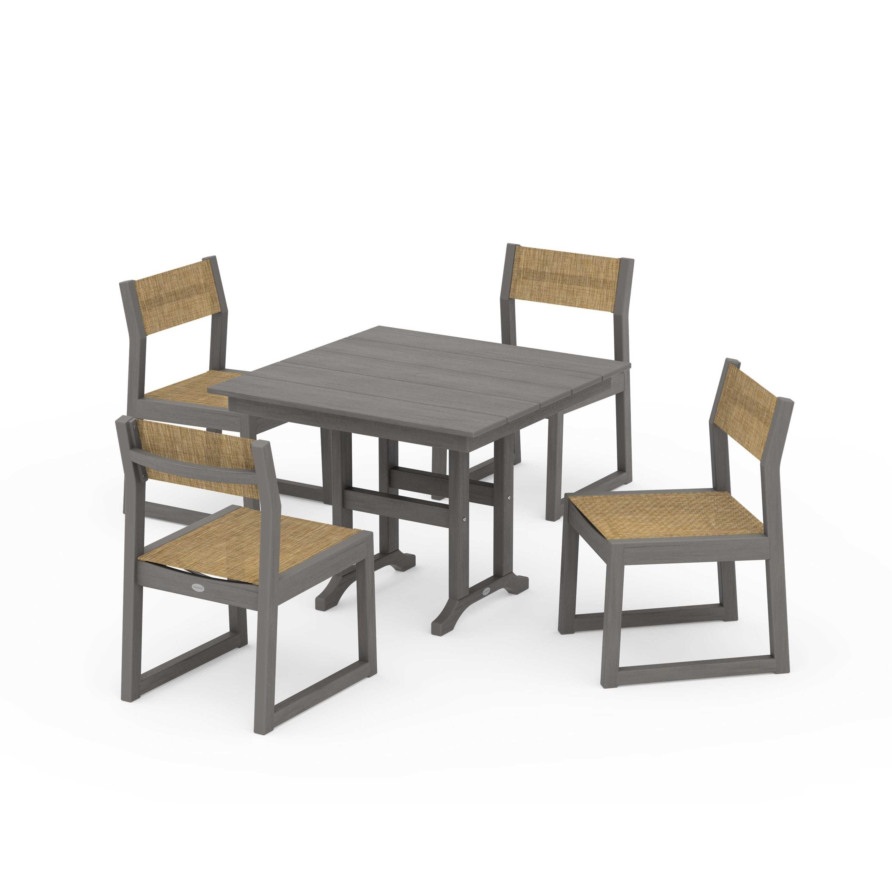 EDGE Sling Side Chair 5-Piece Farmhouse Dining Set - Image 51