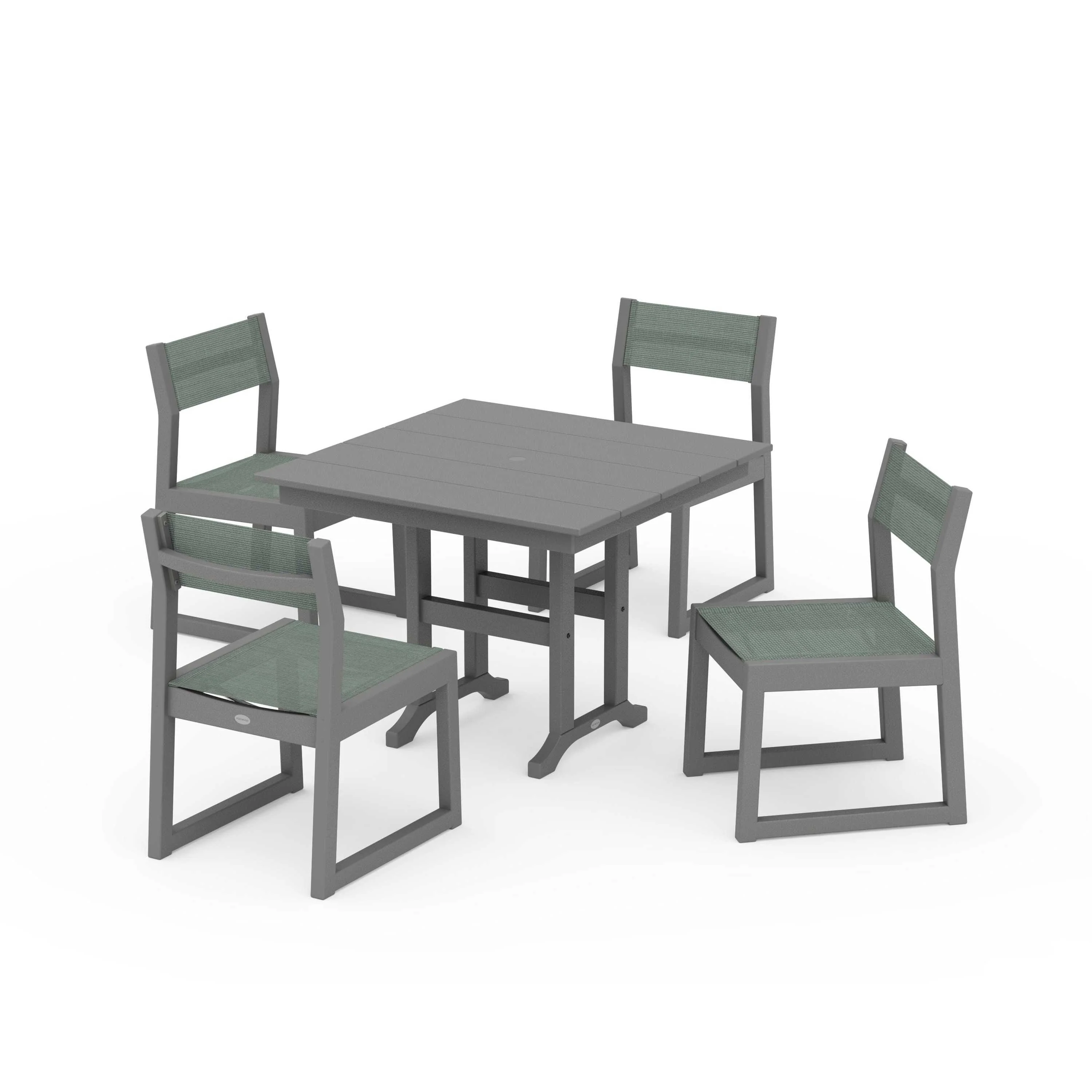 EDGE Sling Side Chair 5-Piece Farmhouse Dining Set - Image 58