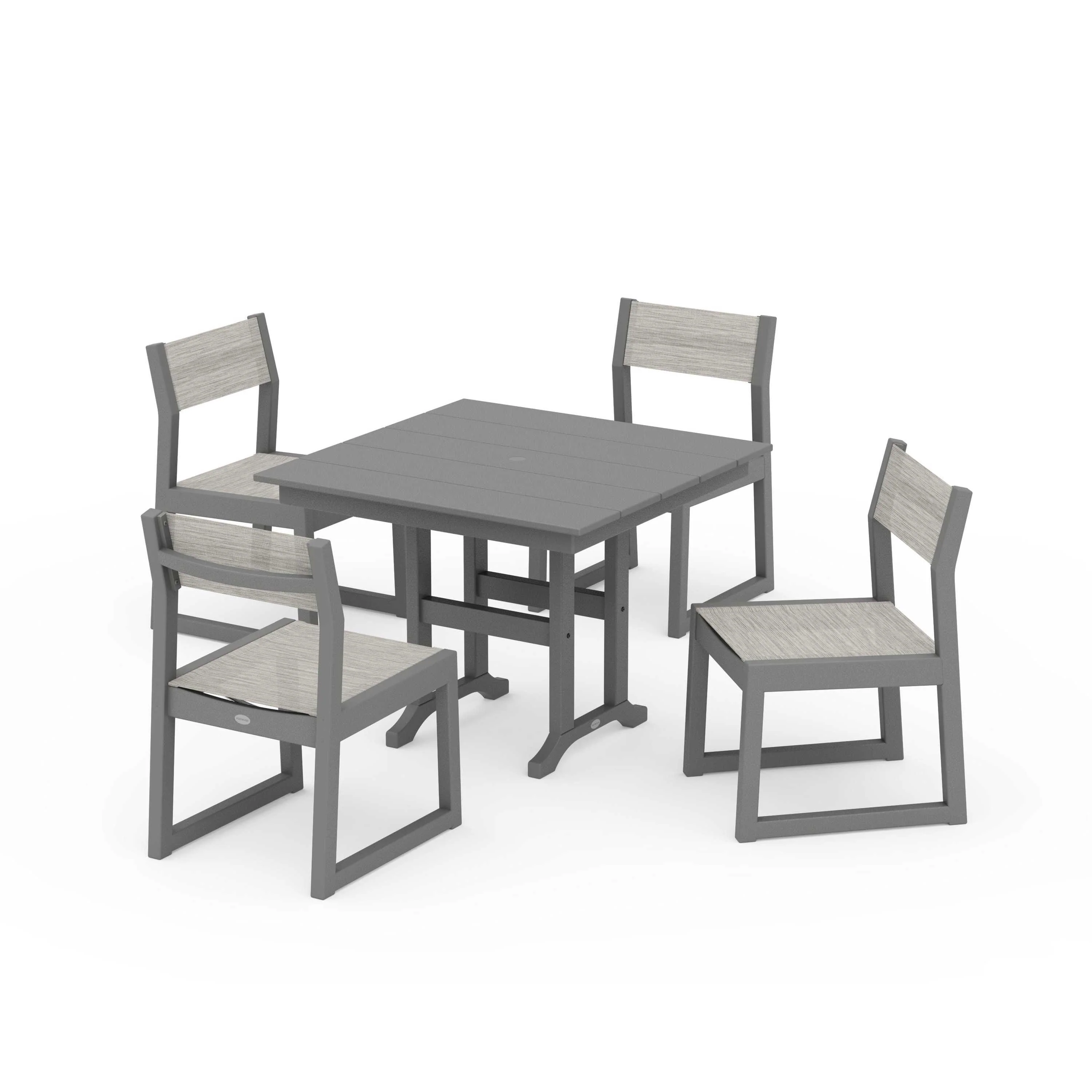 EDGE Sling Side Chair 5-Piece Farmhouse Dining Set - Image 61