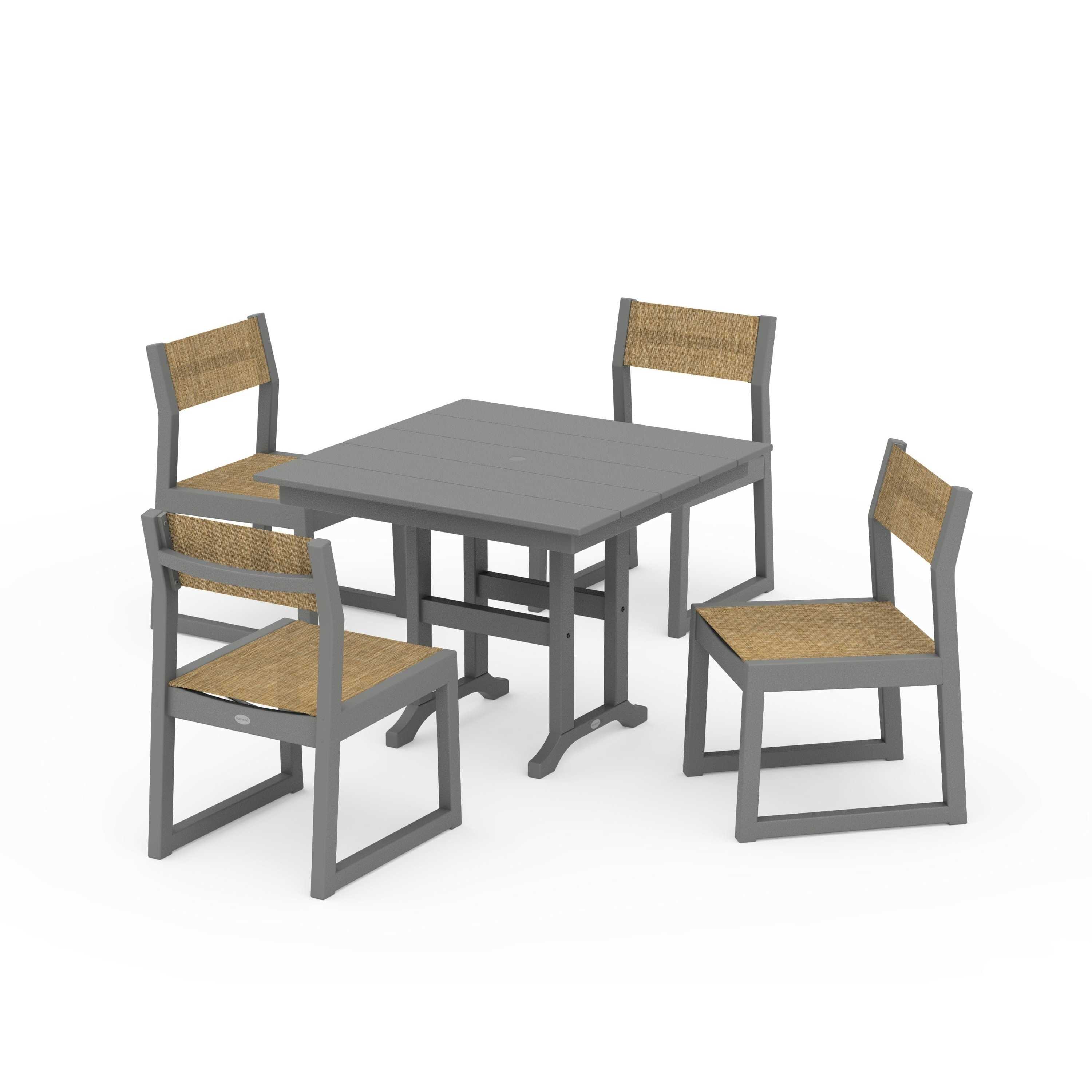 EDGE Sling Side Chair 5-Piece Farmhouse Dining Set - Image 77