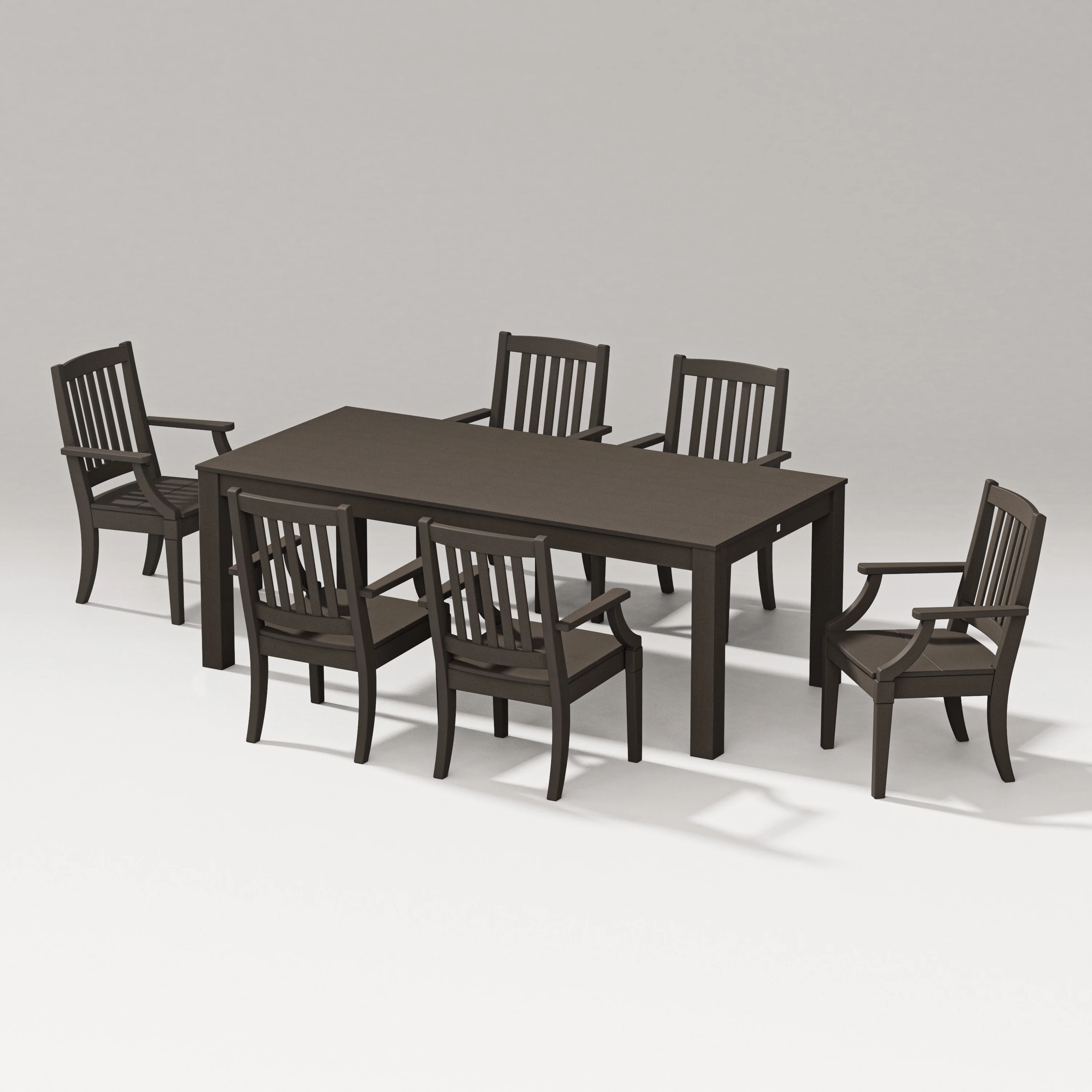 Estate Arm Chair 7-Piece Parsons Table Dining Set - Image 4