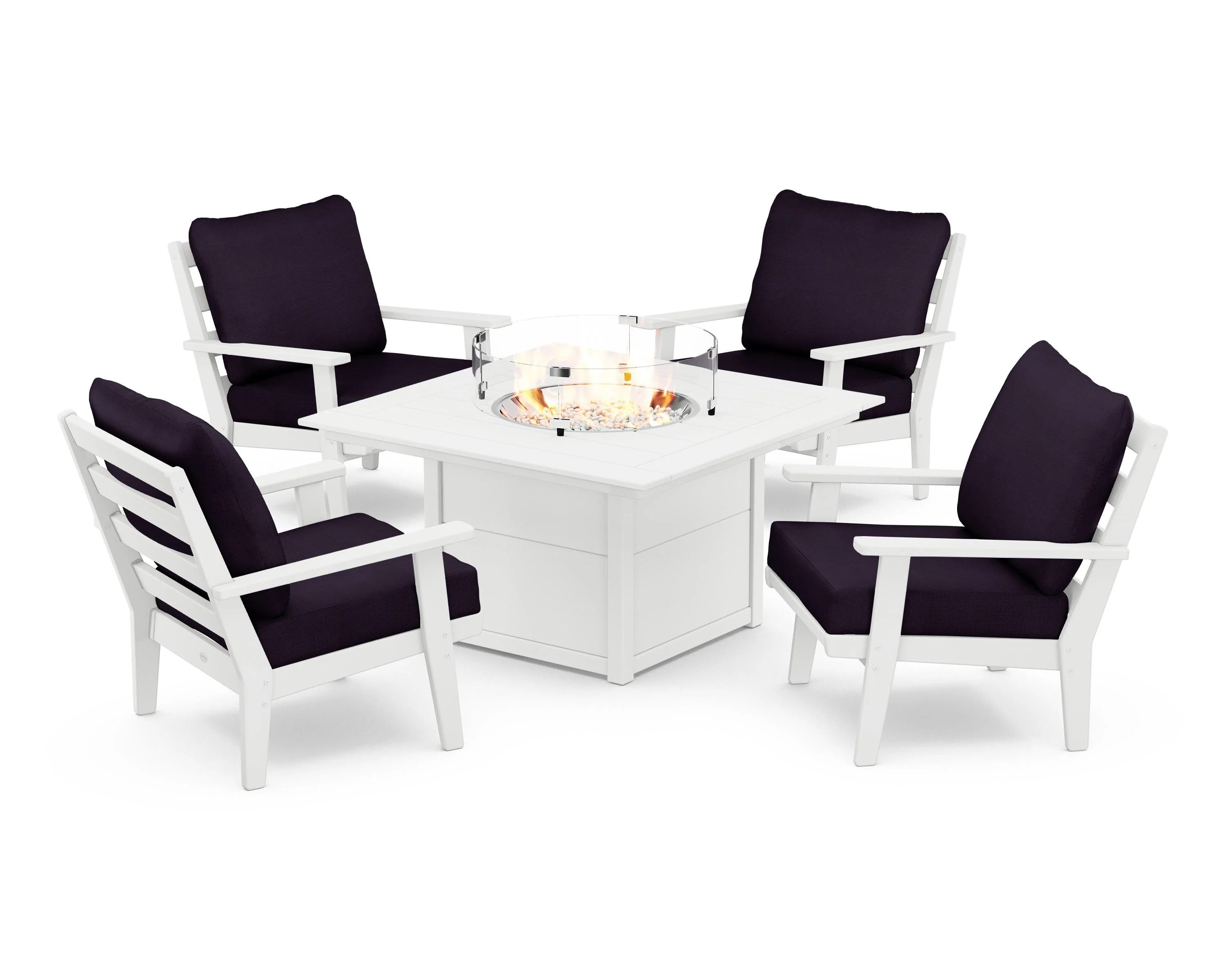 Grant Park 5-Piece Deep Seating Conversation Set with Fire Pit Table - Image 4