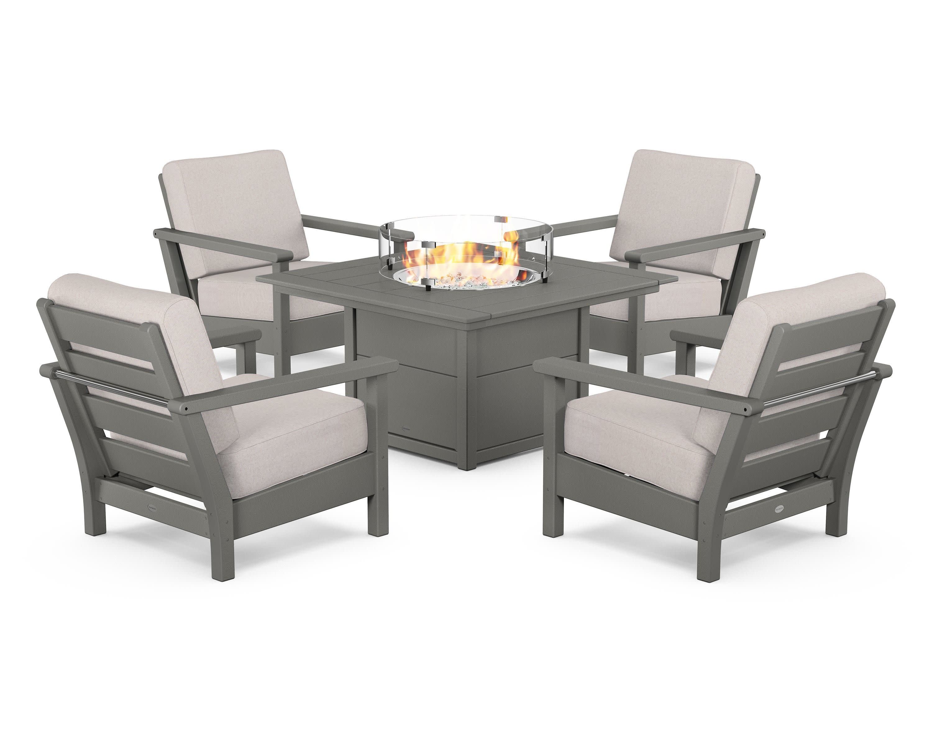 Harbour 5-Piece Conversation Set with Fire Pit Table - Image 111