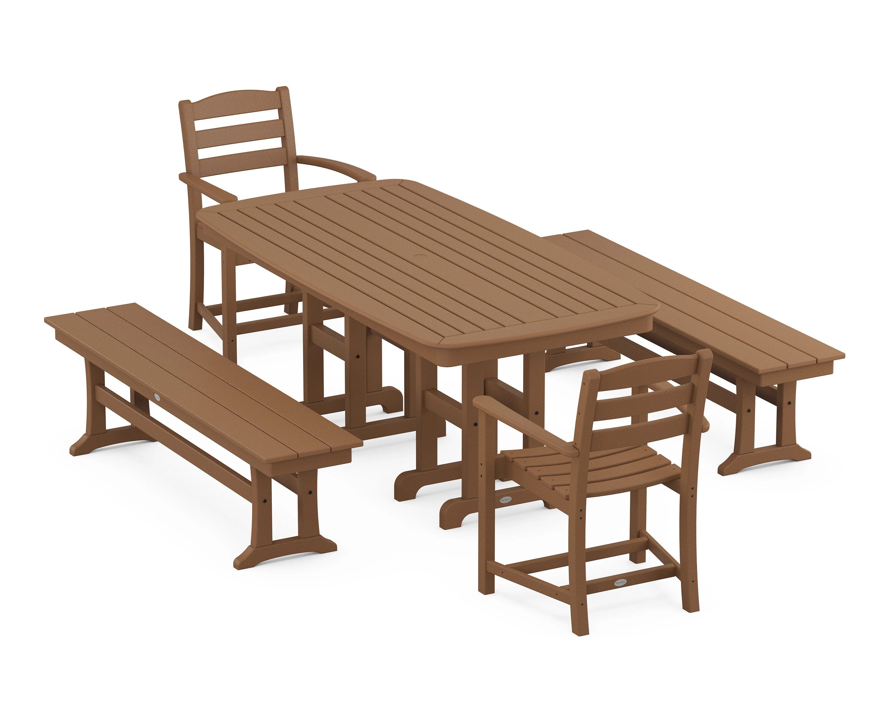 La Casa Café 5-Piece Dining Set with Benches - Image 4