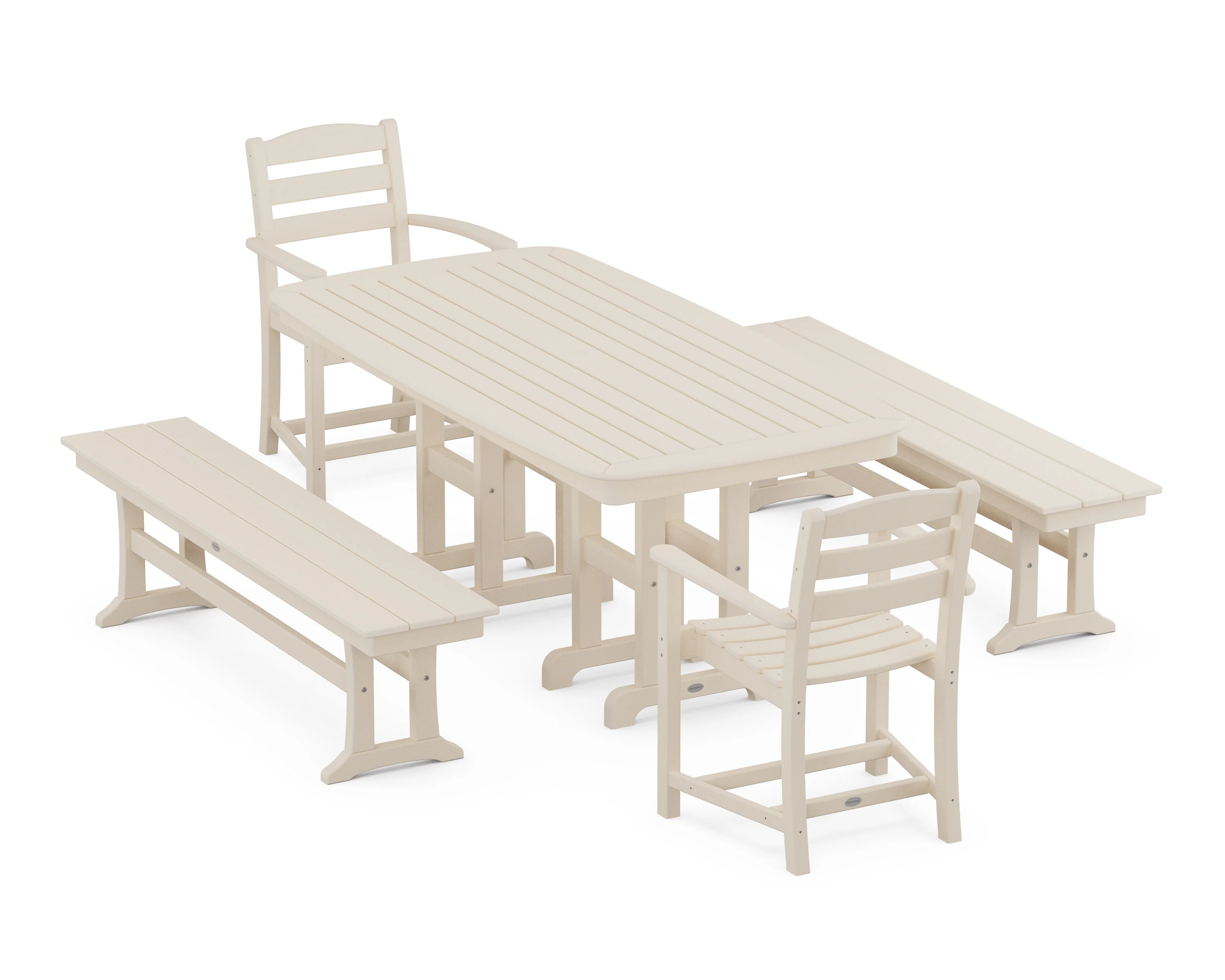 La Casa Café 5-Piece Dining Set with Benches - Image 5