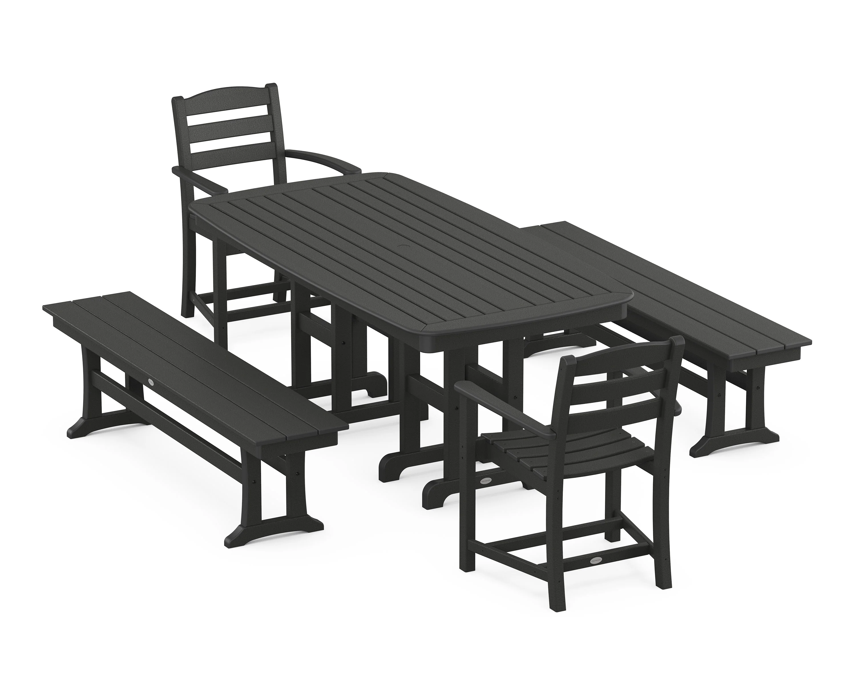 La Casa Café 5-Piece Dining Set with Benches - Image 6