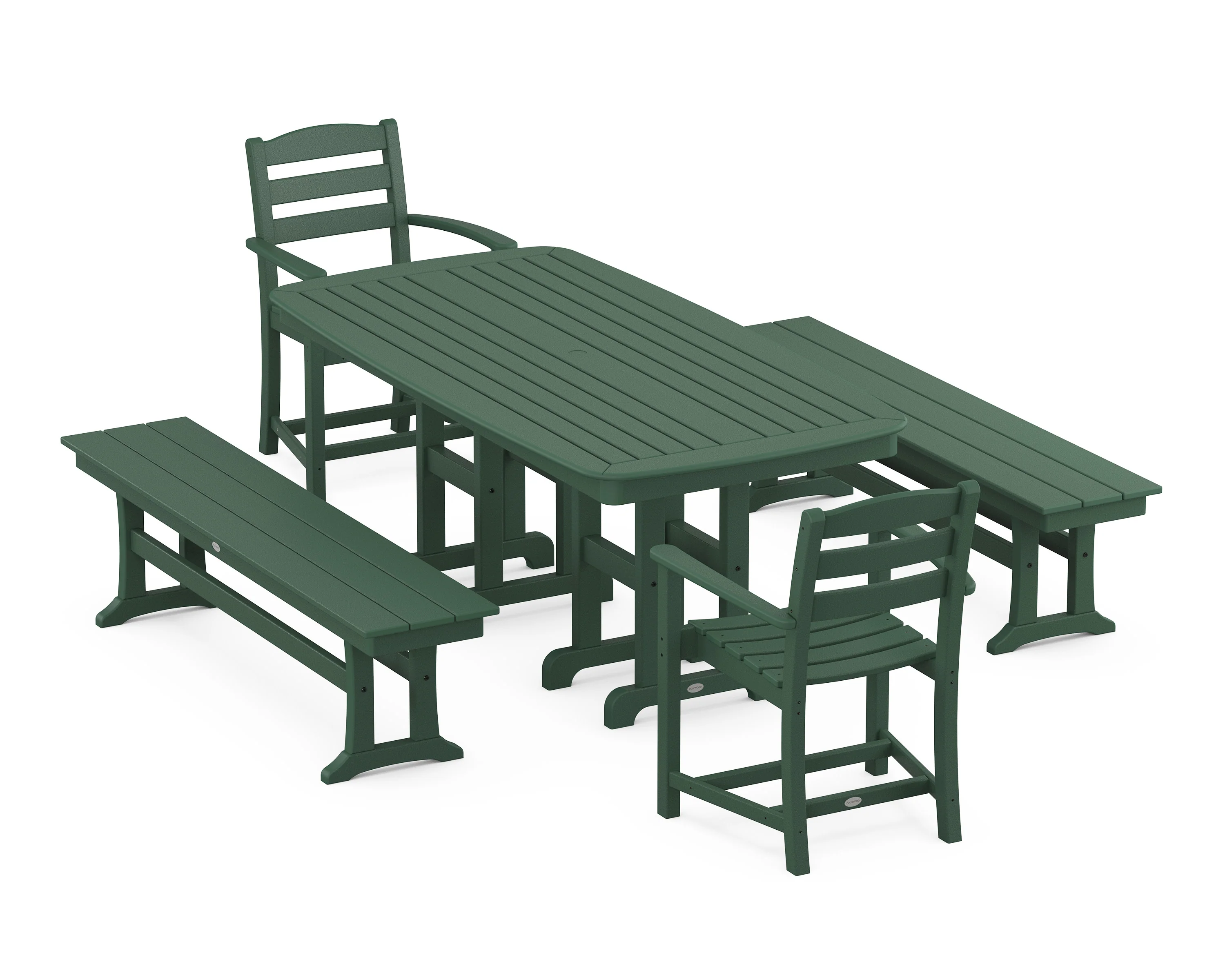 La Casa Café 5-Piece Dining Set with Benches - Image 8