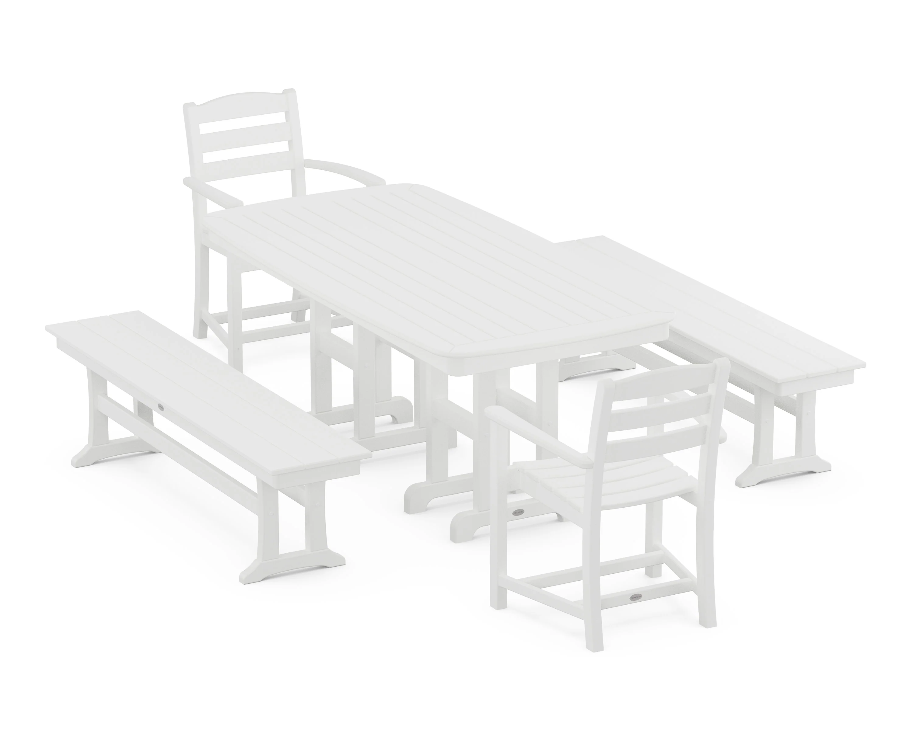 La Casa Café 5-Piece Dining Set with Benches - Image 9
