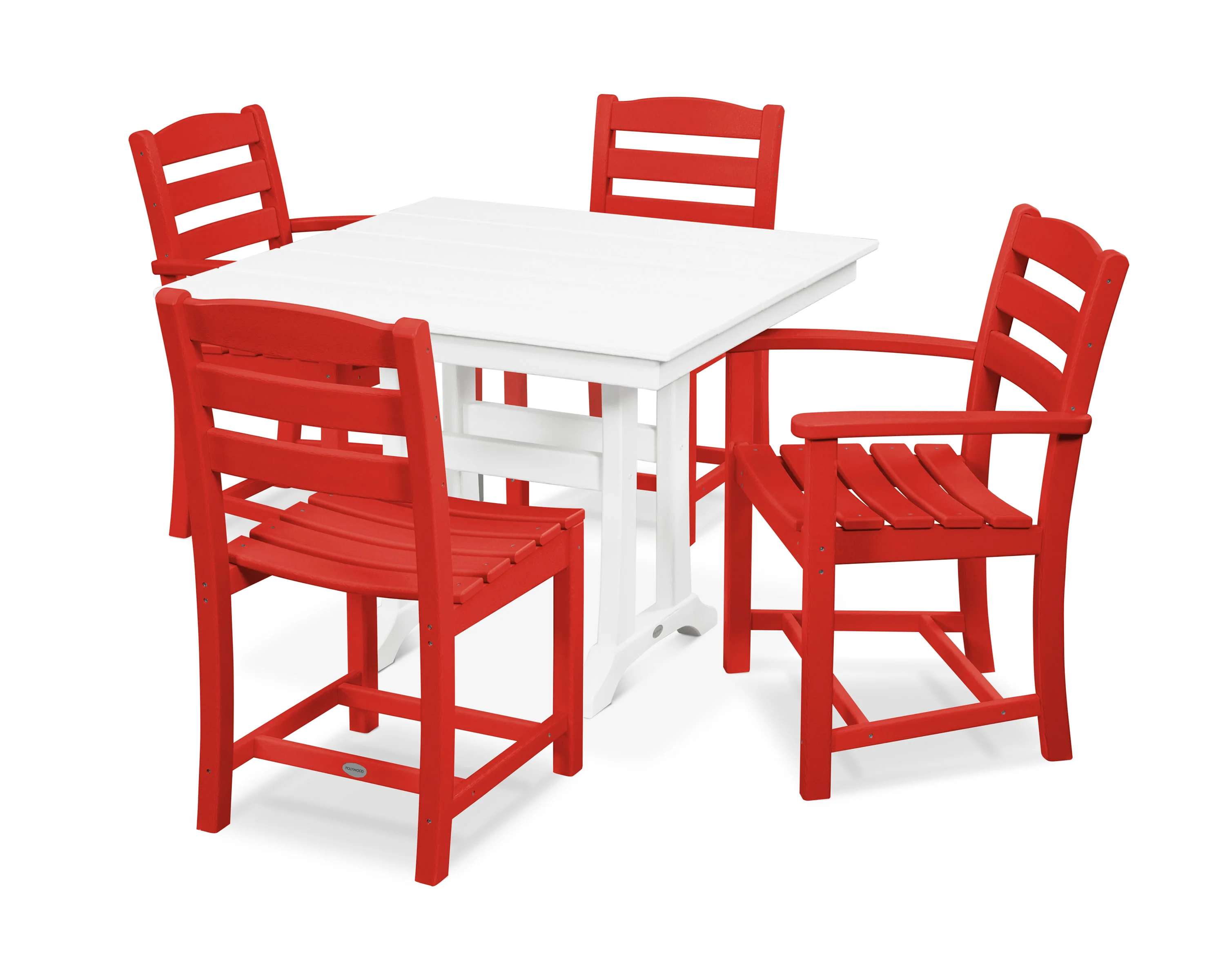 La Casa Café 5-Piece Farmhouse Dining Set with Trestle Legs - Image 14