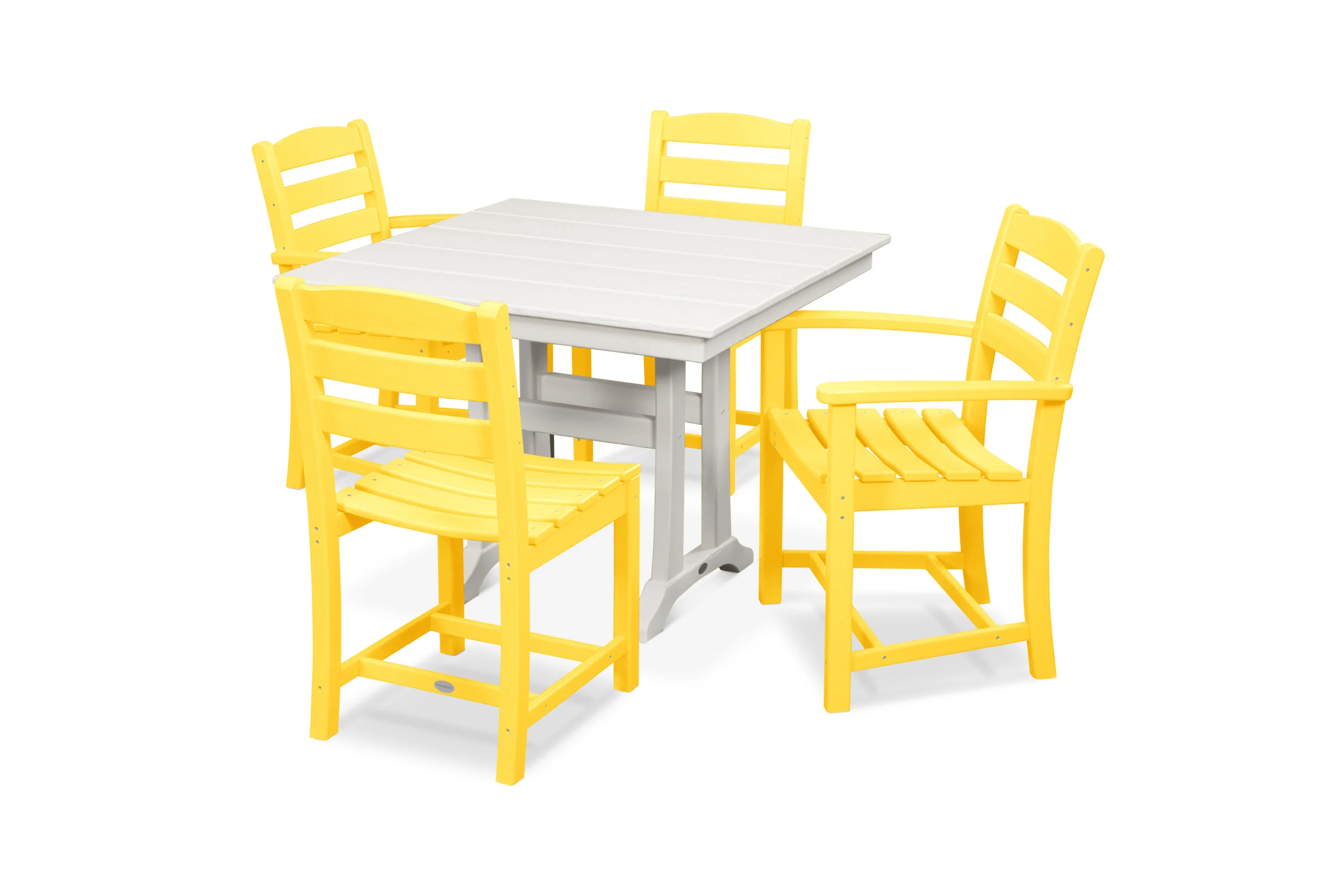 La Casa Café 5-Piece Farmhouse Dining Set with Trestle Legs - Image 15