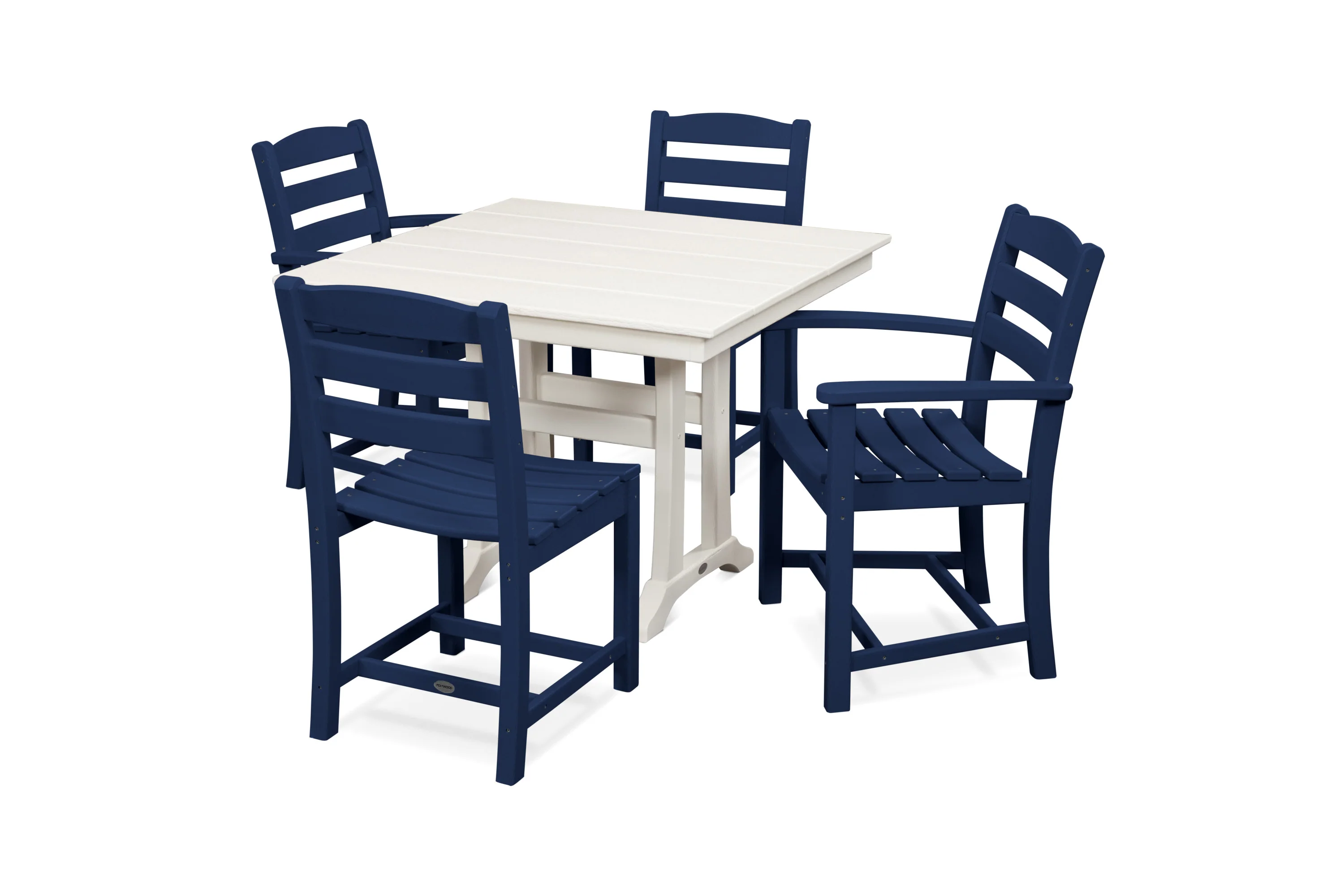 La Casa Café 5-Piece Farmhouse Dining Set with Trestle Legs - Image 16