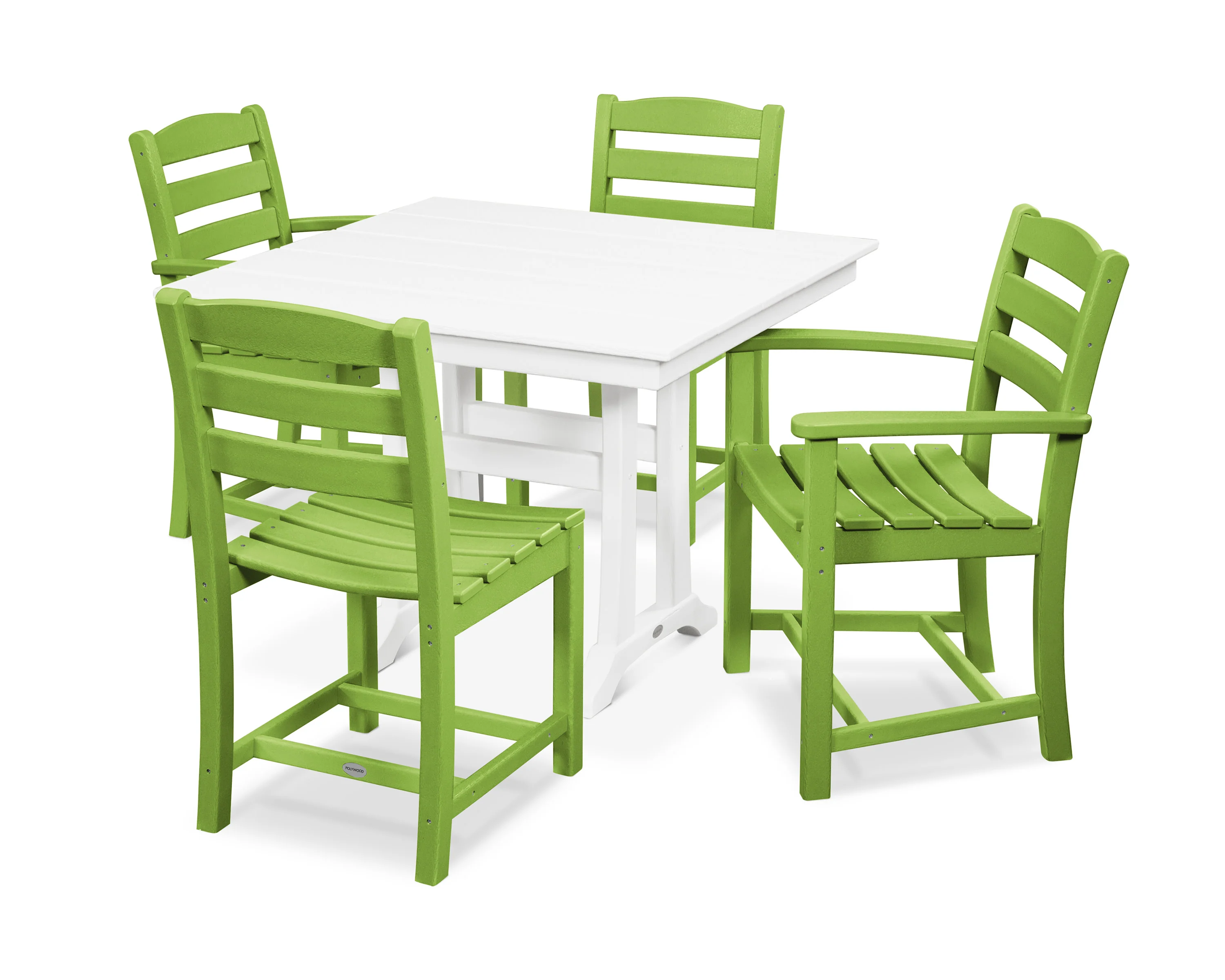 La Casa Café 5-Piece Farmhouse Dining Set with Trestle Legs - Image 4
