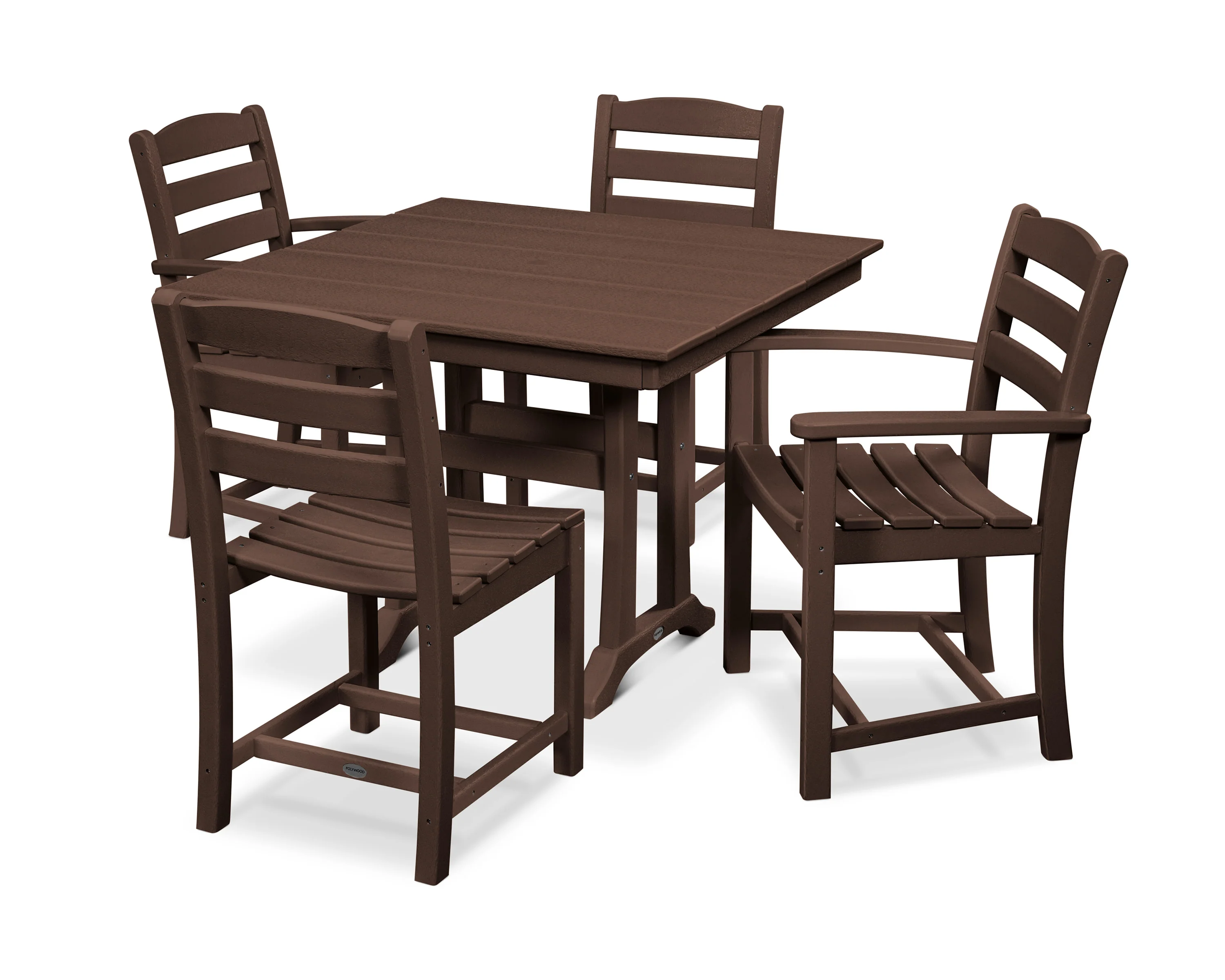 La Casa Café 5-Piece Farmhouse Dining Set with Trestle Legs - Image 5
