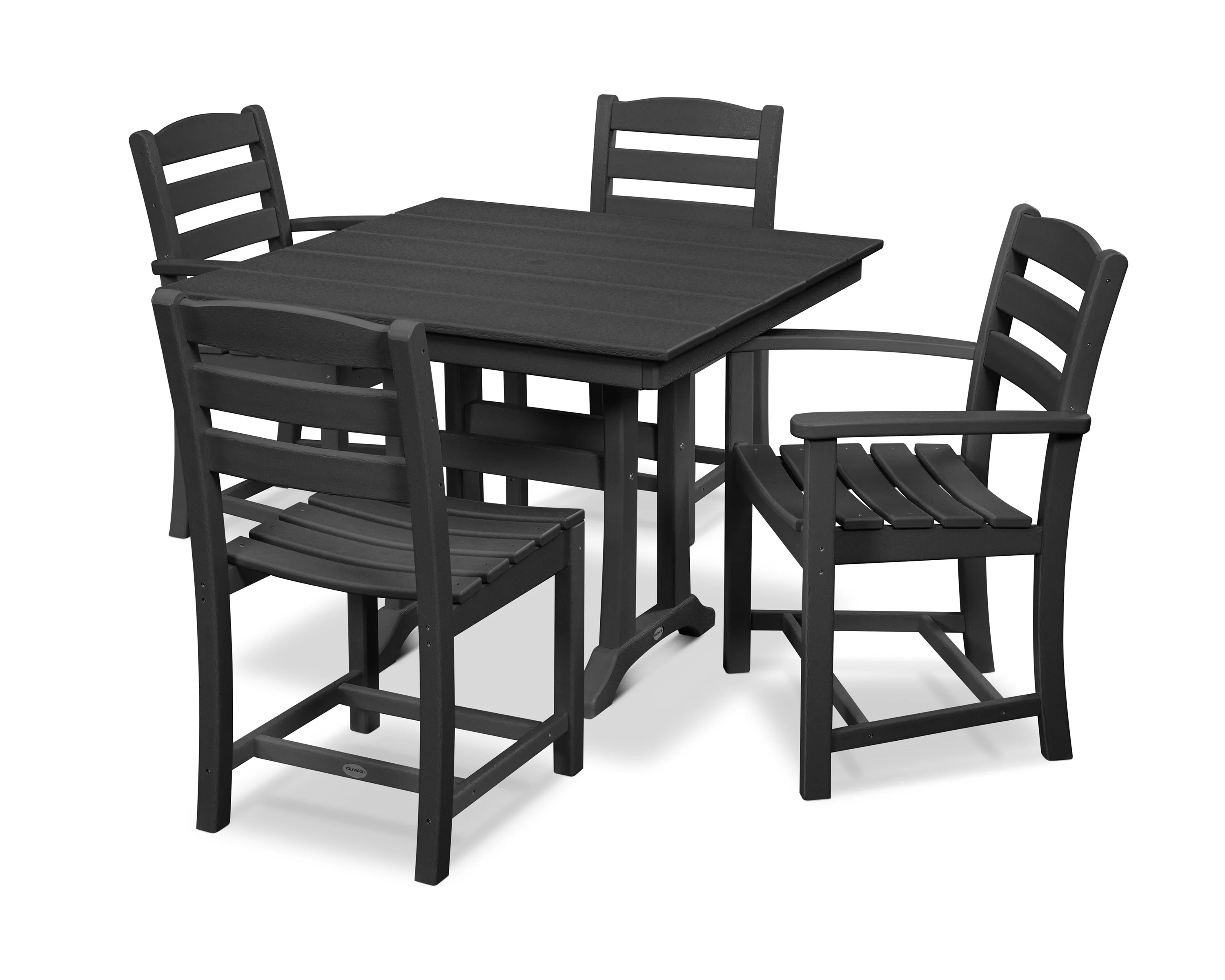 La Casa Café 5-Piece Farmhouse Dining Set with Trestle Legs - Image 6