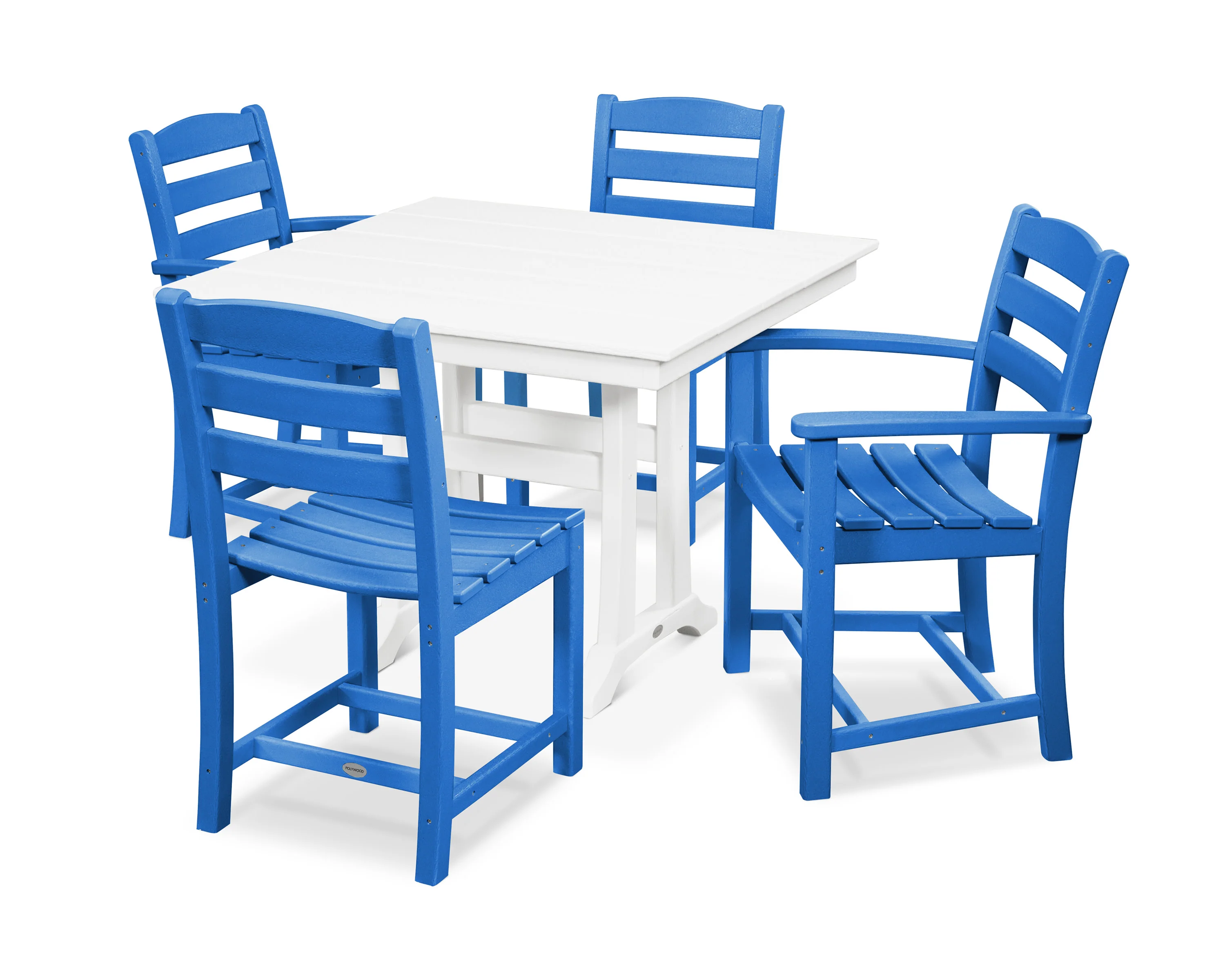 La Casa Café 5-Piece Farmhouse Dining Set with Trestle Legs - Image 7