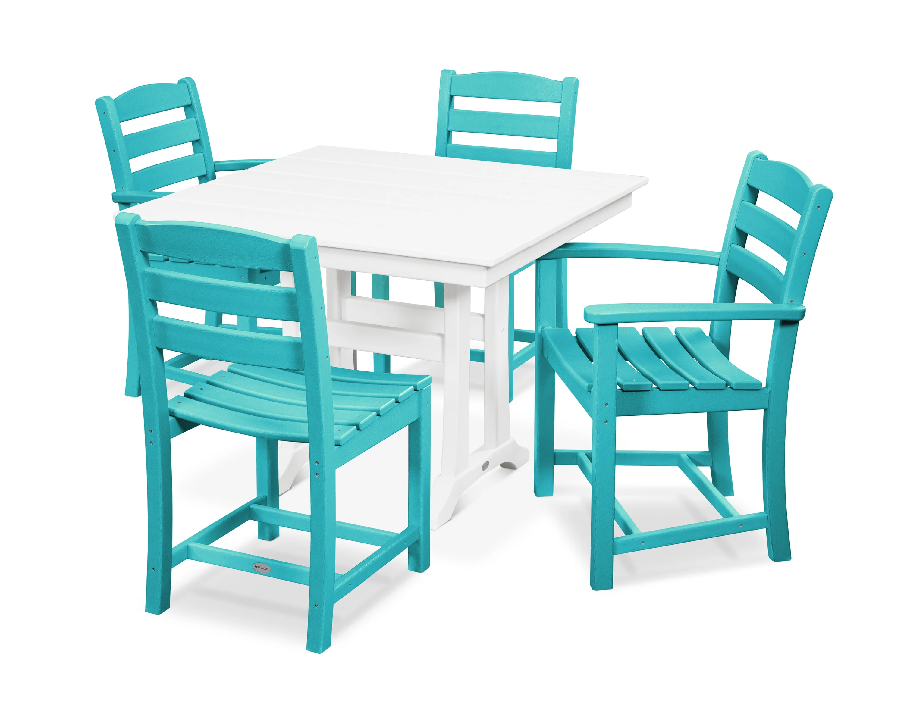 La Casa Café 5-Piece Farmhouse Dining Set with Trestle Legs - Image 9