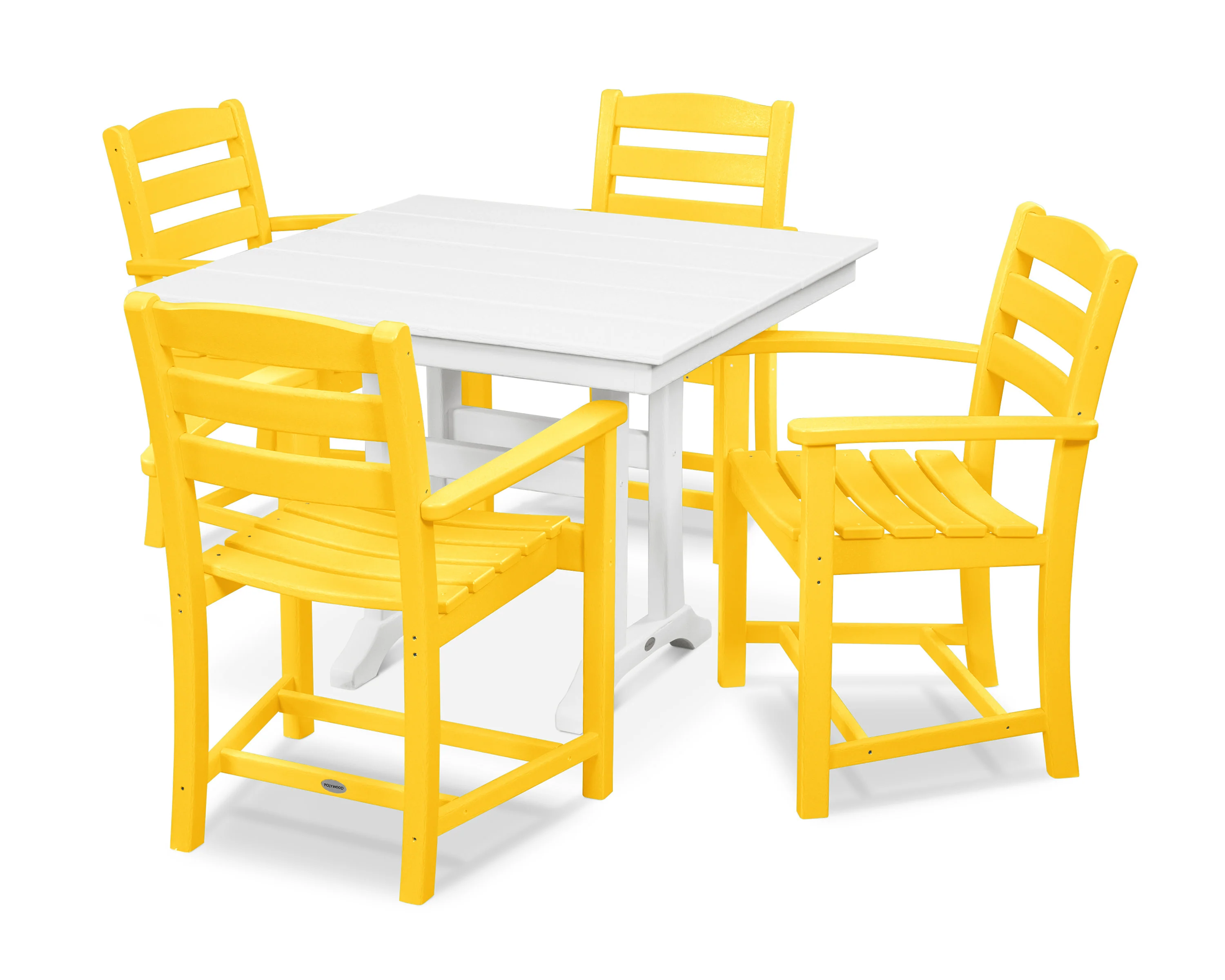 La Casa Café 5-Piece Farmhouse Trestle Arm Chair Dining Set - Image 11