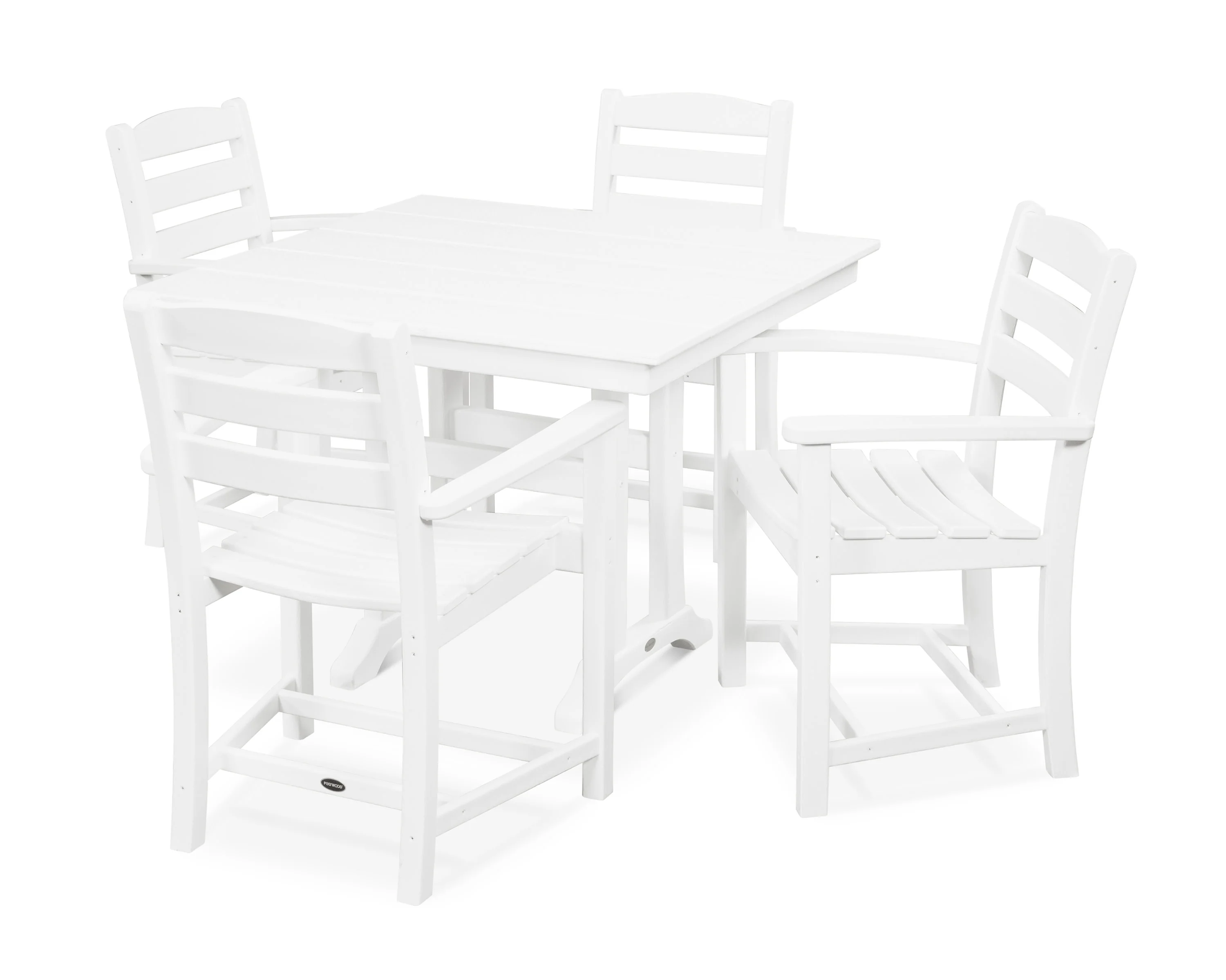 La Casa Café 5-Piece Farmhouse Trestle Arm Chair Dining Set - Image 16