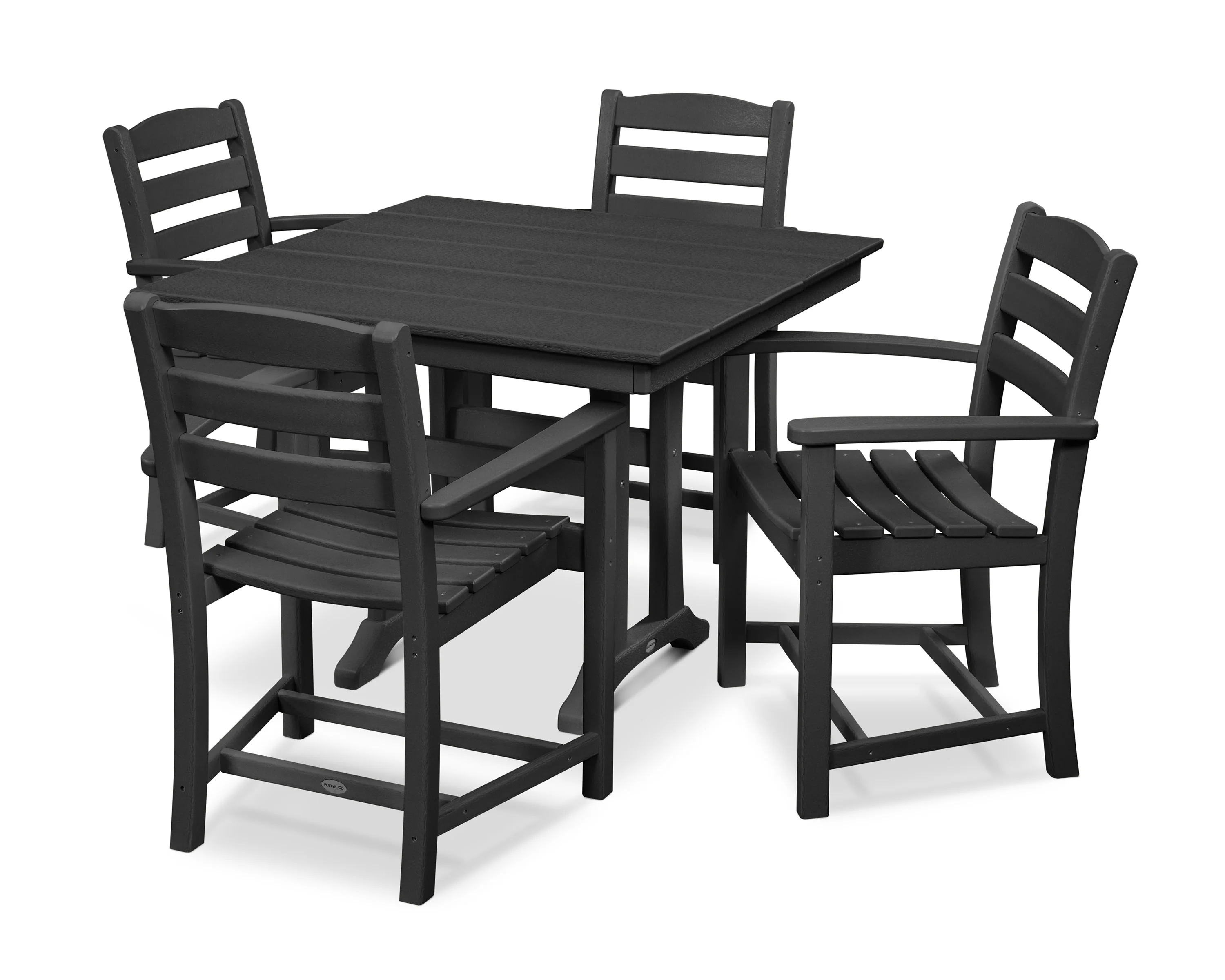 La Casa Café 5-Piece Farmhouse Trestle Arm Chair Dining Set - Image 5