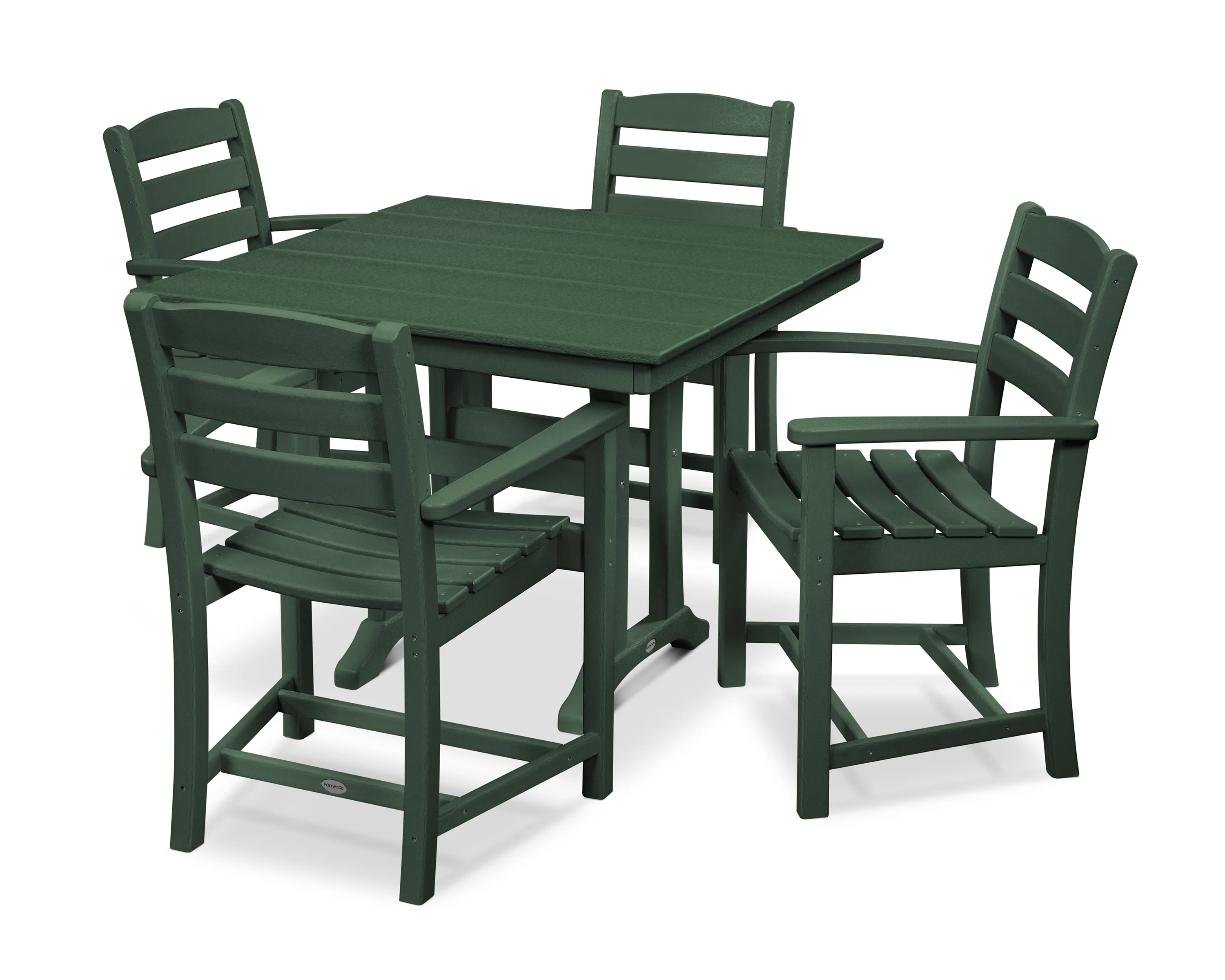 La Casa Café 5-Piece Farmhouse Trestle Arm Chair Dining Set - Image 6