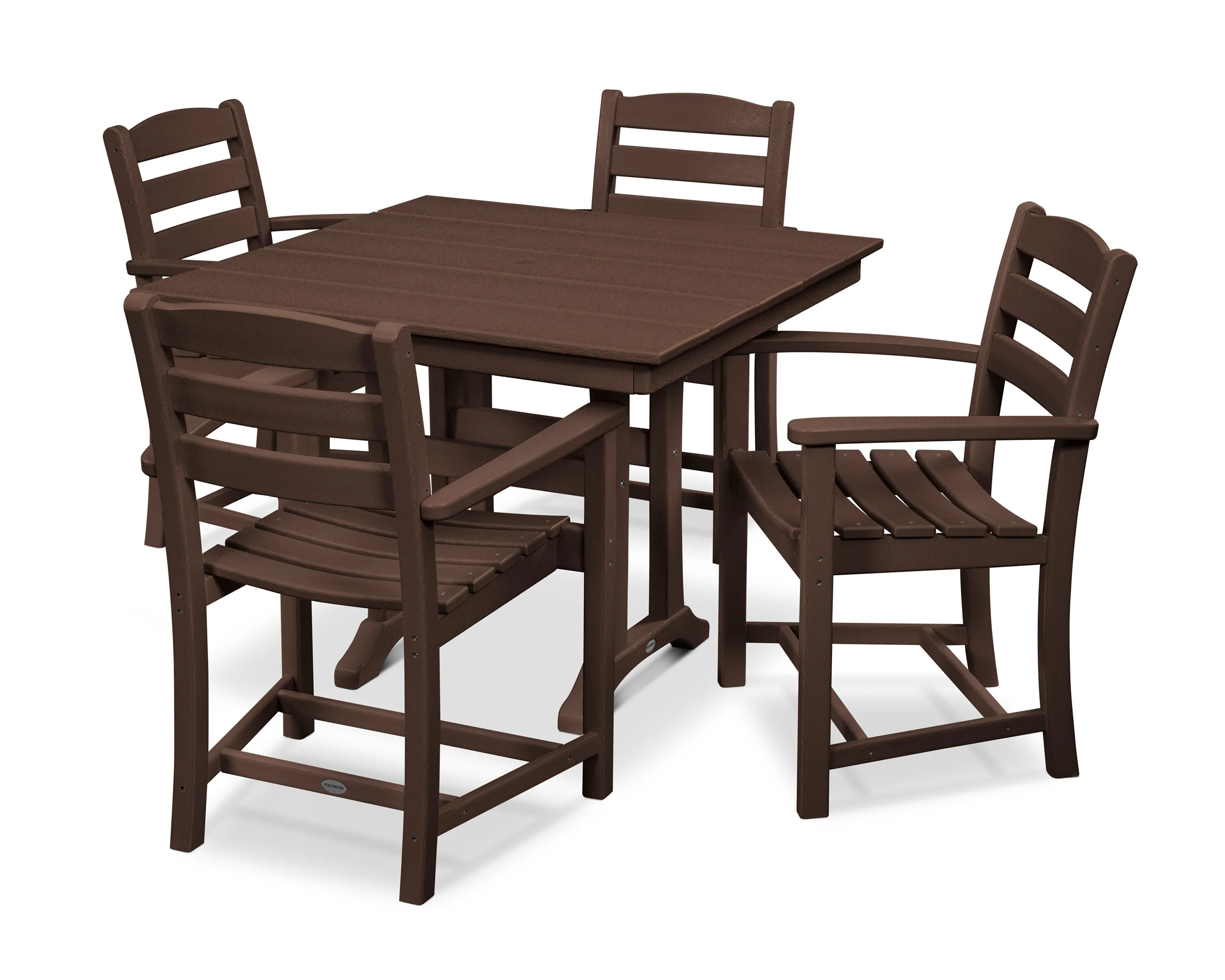 La Casa Café 5-Piece Farmhouse Trestle Arm Chair Dining Set - Image 8