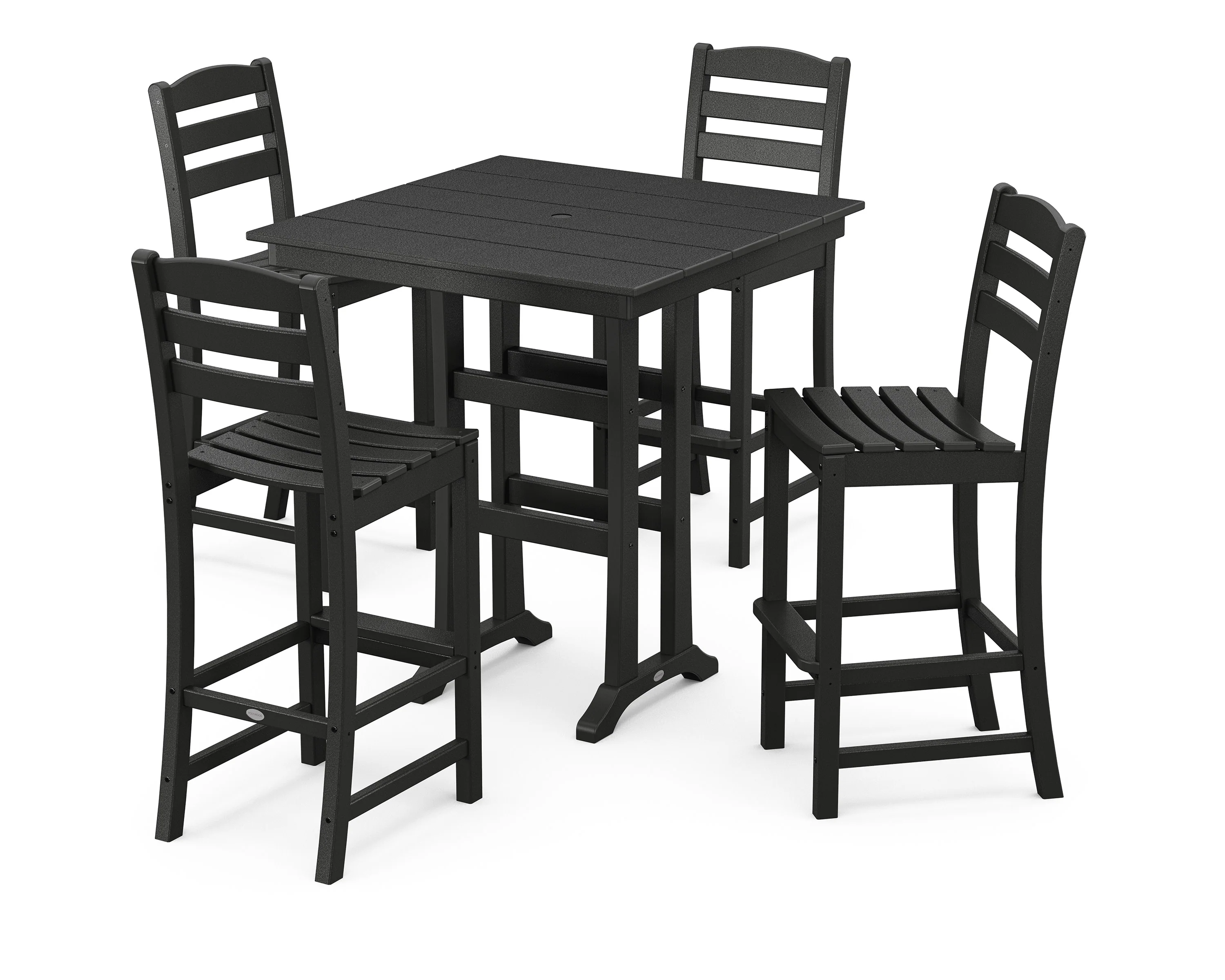 La Casa Café 5-Piece Farmhouse Trestle Bar Set - Image 10