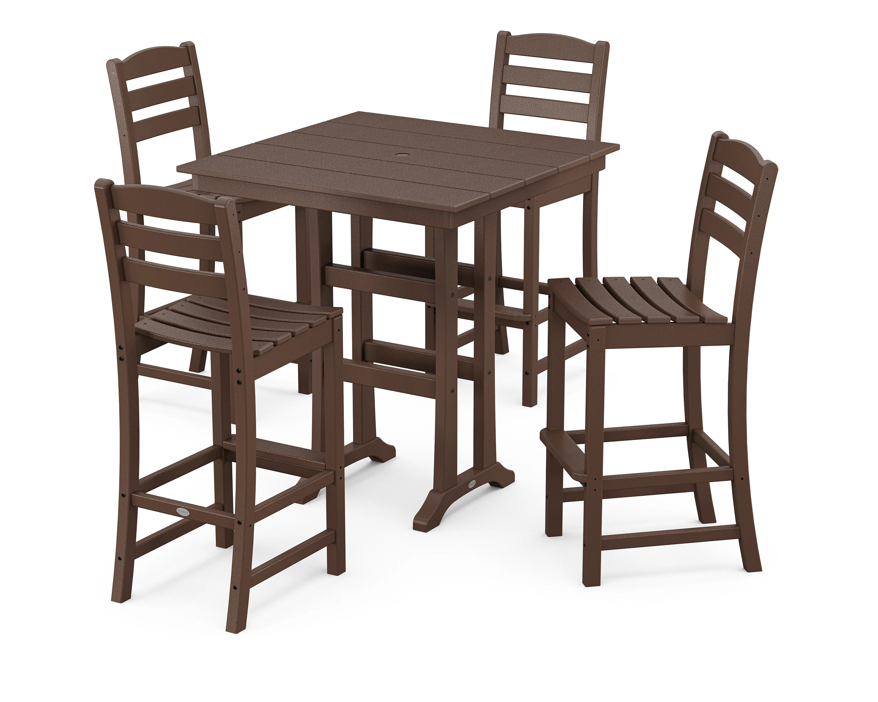 La Casa Café 5-Piece Farmhouse Trestle Bar Set - Image 11