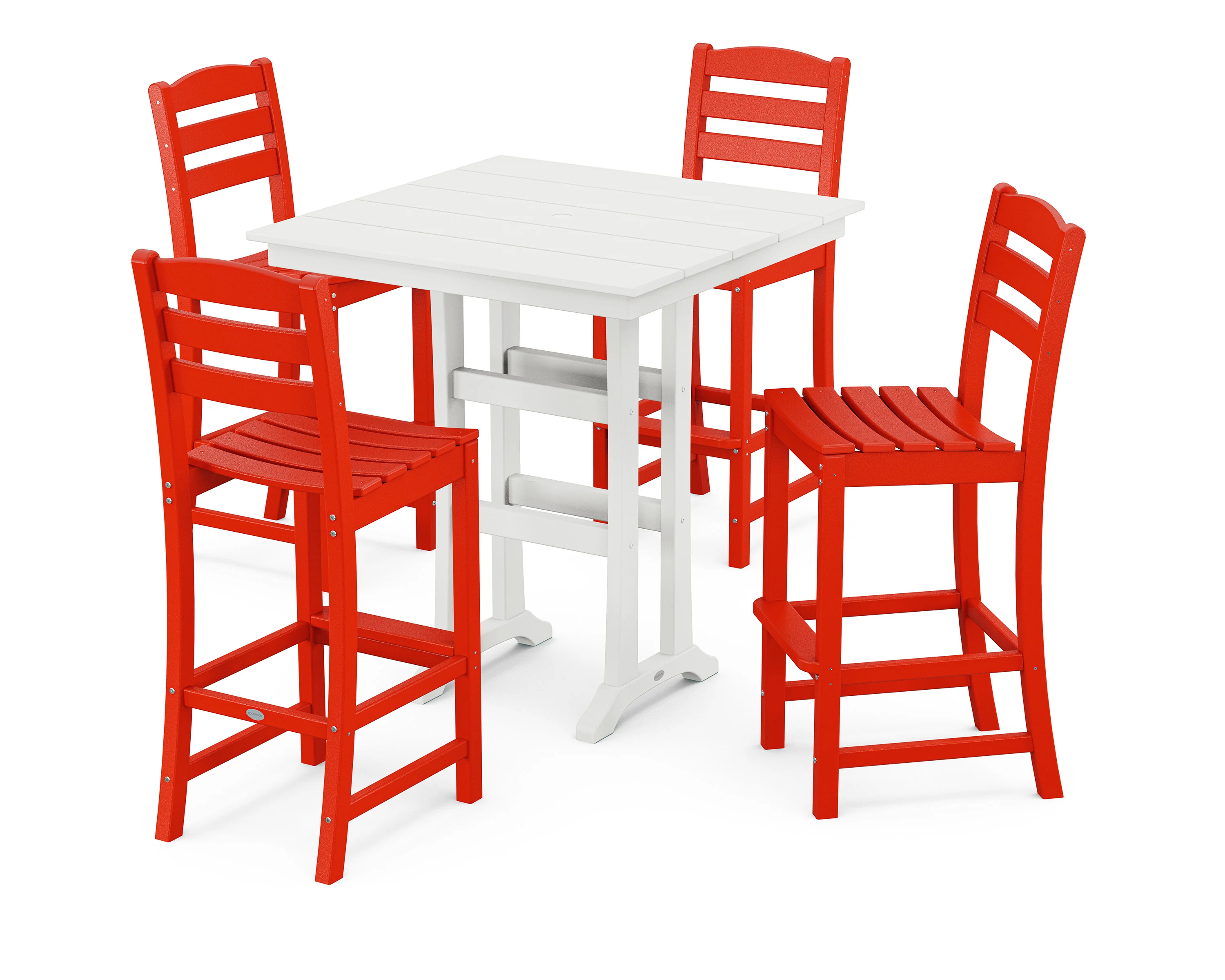 La Casa Café 5-Piece Farmhouse Trestle Bar Set - Image 12