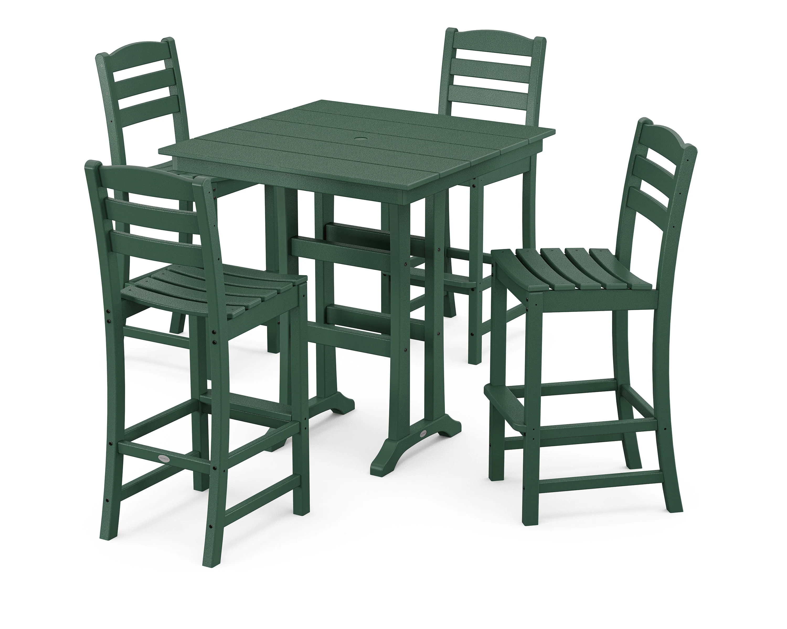 La Casa Café 5-Piece Farmhouse Trestle Bar Set - Image 13