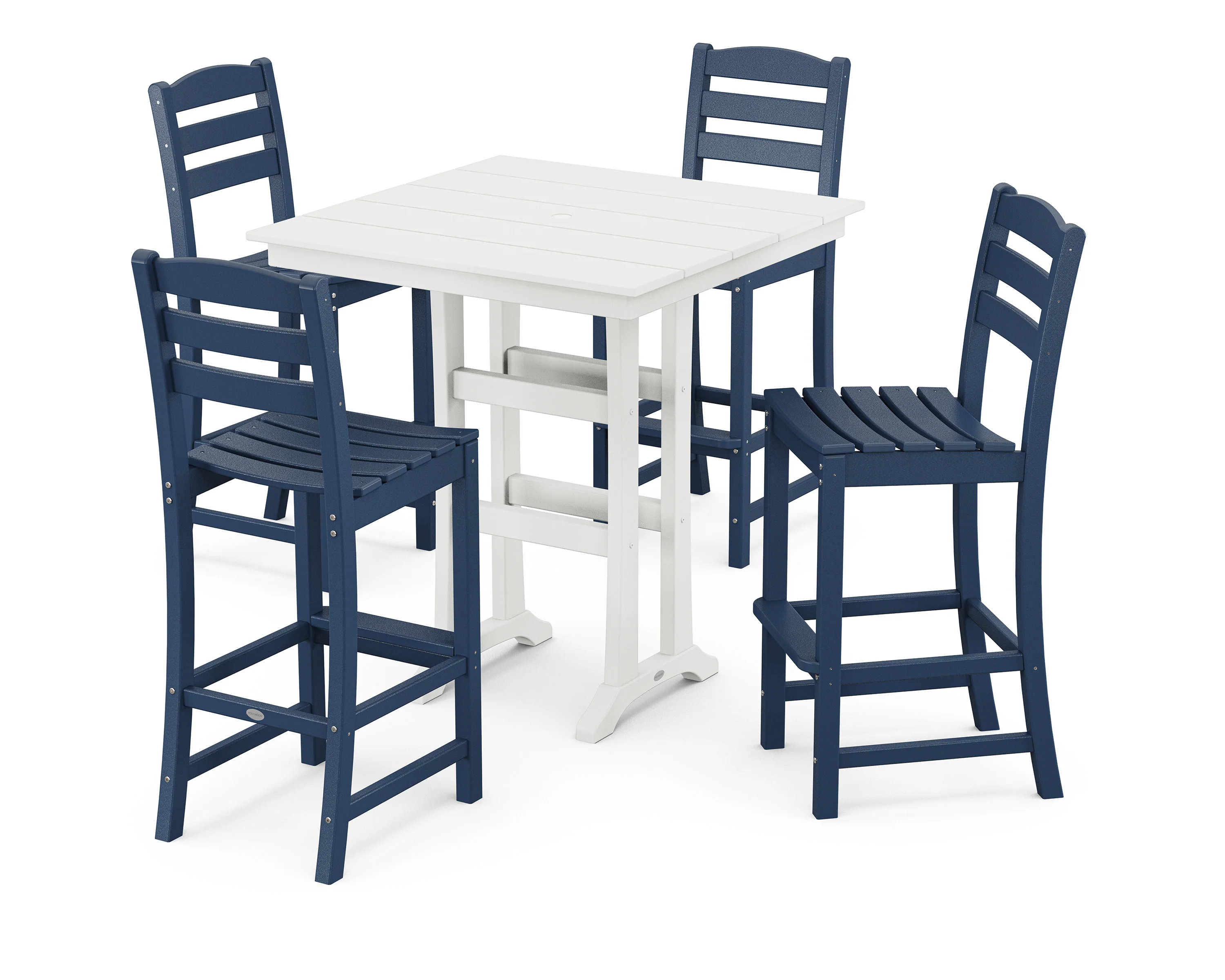 La Casa Café 5-Piece Farmhouse Trestle Bar Set - Image 14