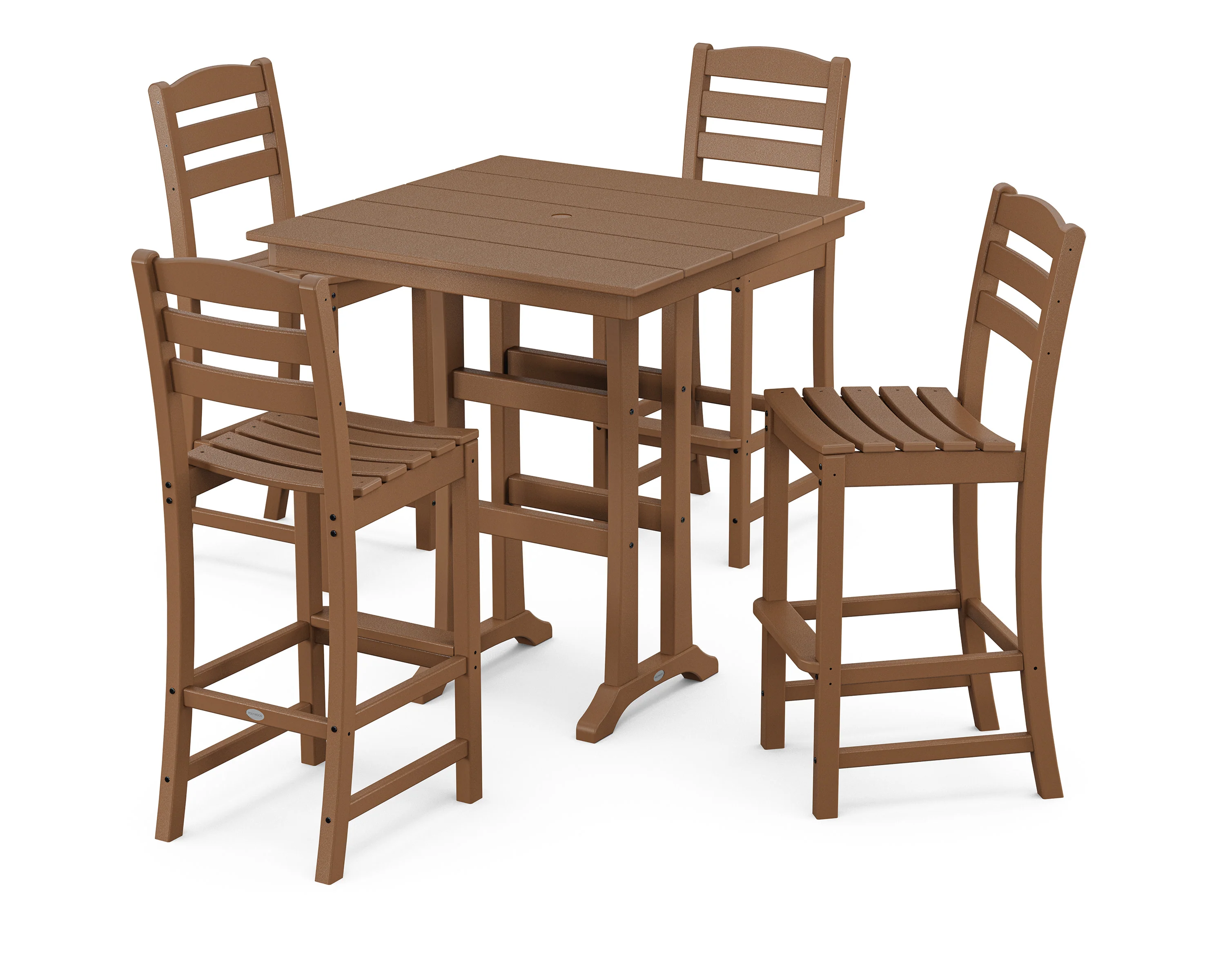 La Casa Café 5-Piece Farmhouse Trestle Bar Set - Image 15