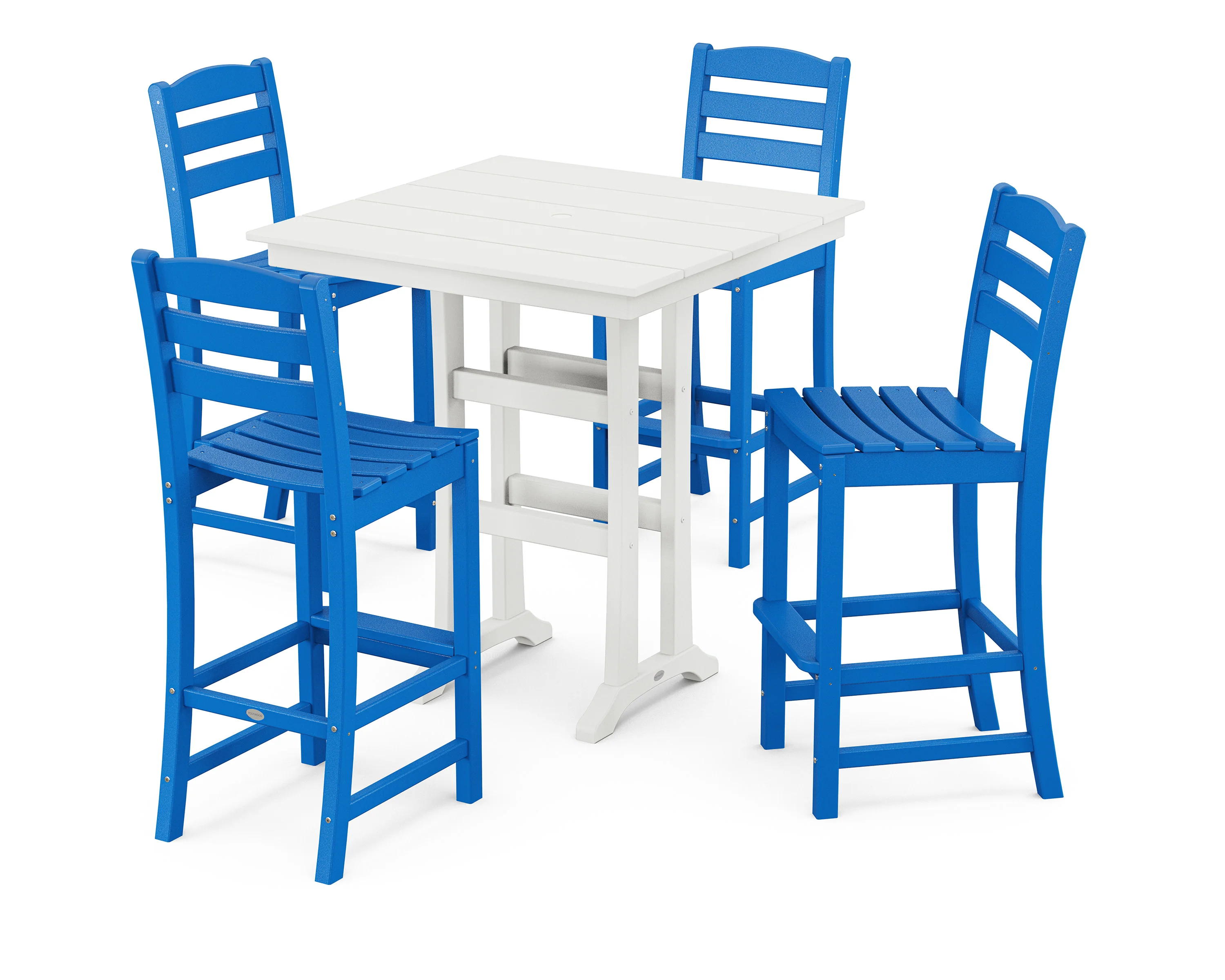La Casa Café 5-Piece Farmhouse Trestle Bar Set - Image 16