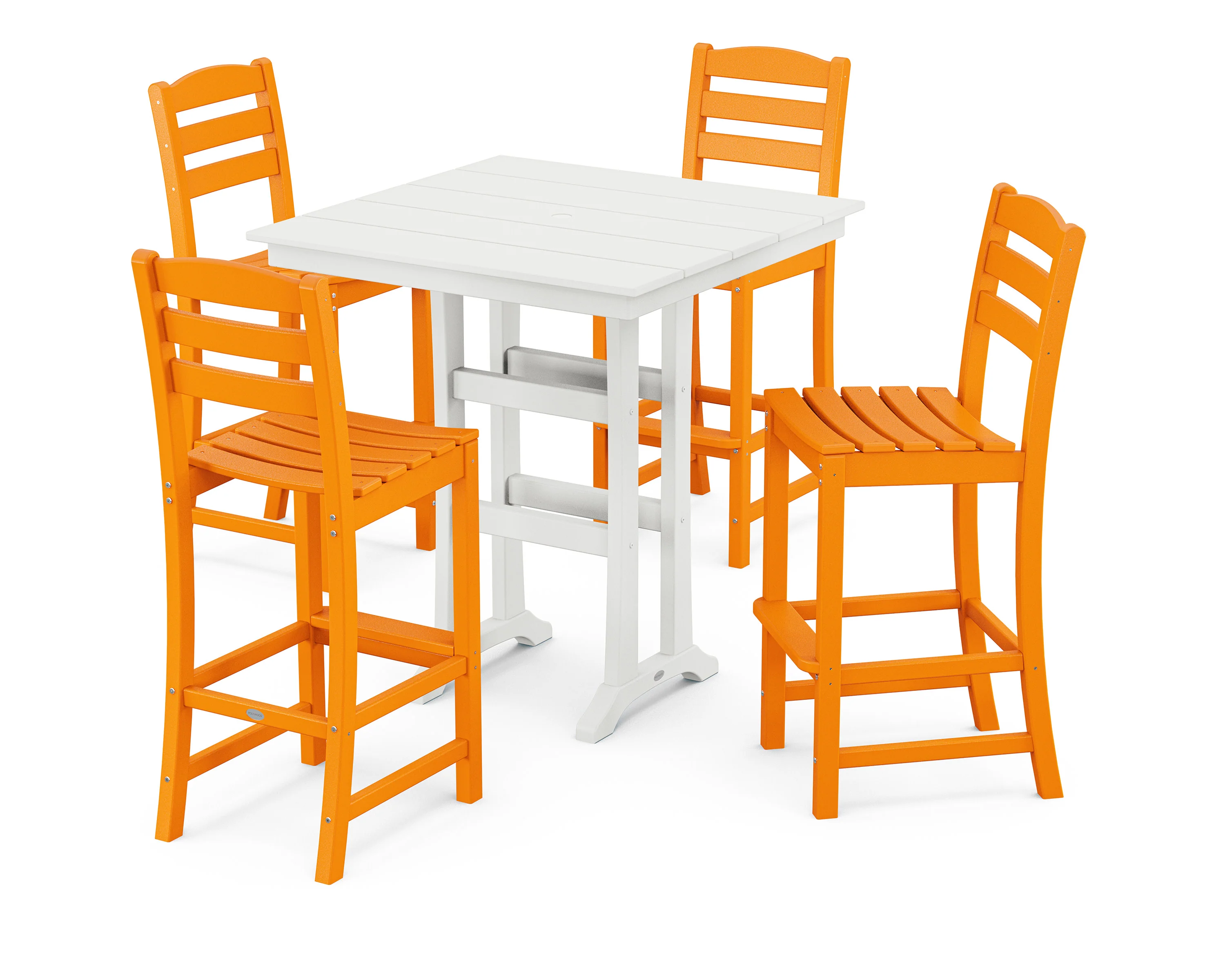 La Casa Café 5-Piece Farmhouse Trestle Bar Set - Image 4
