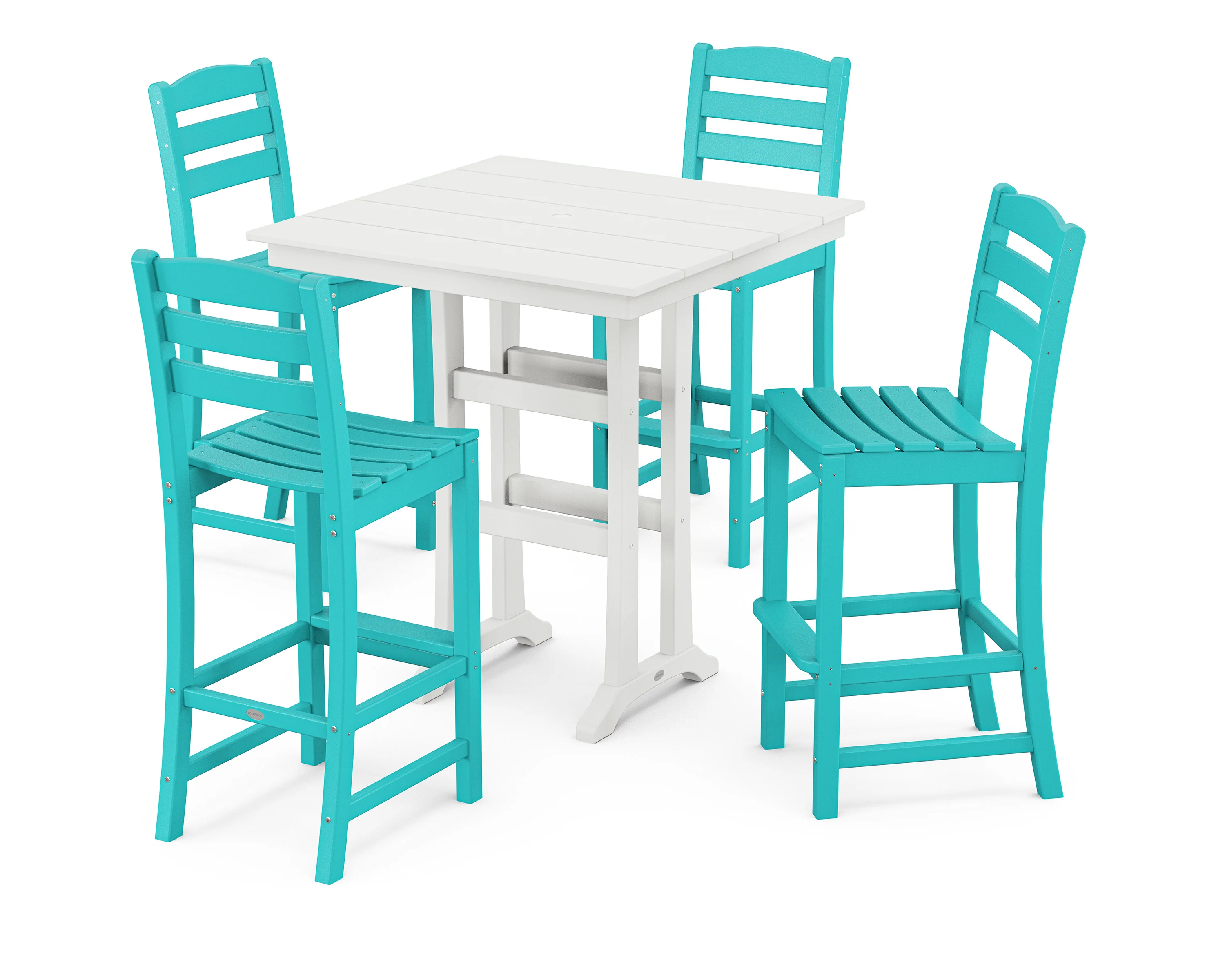 La Casa Café 5-Piece Farmhouse Trestle Bar Set - Image 5