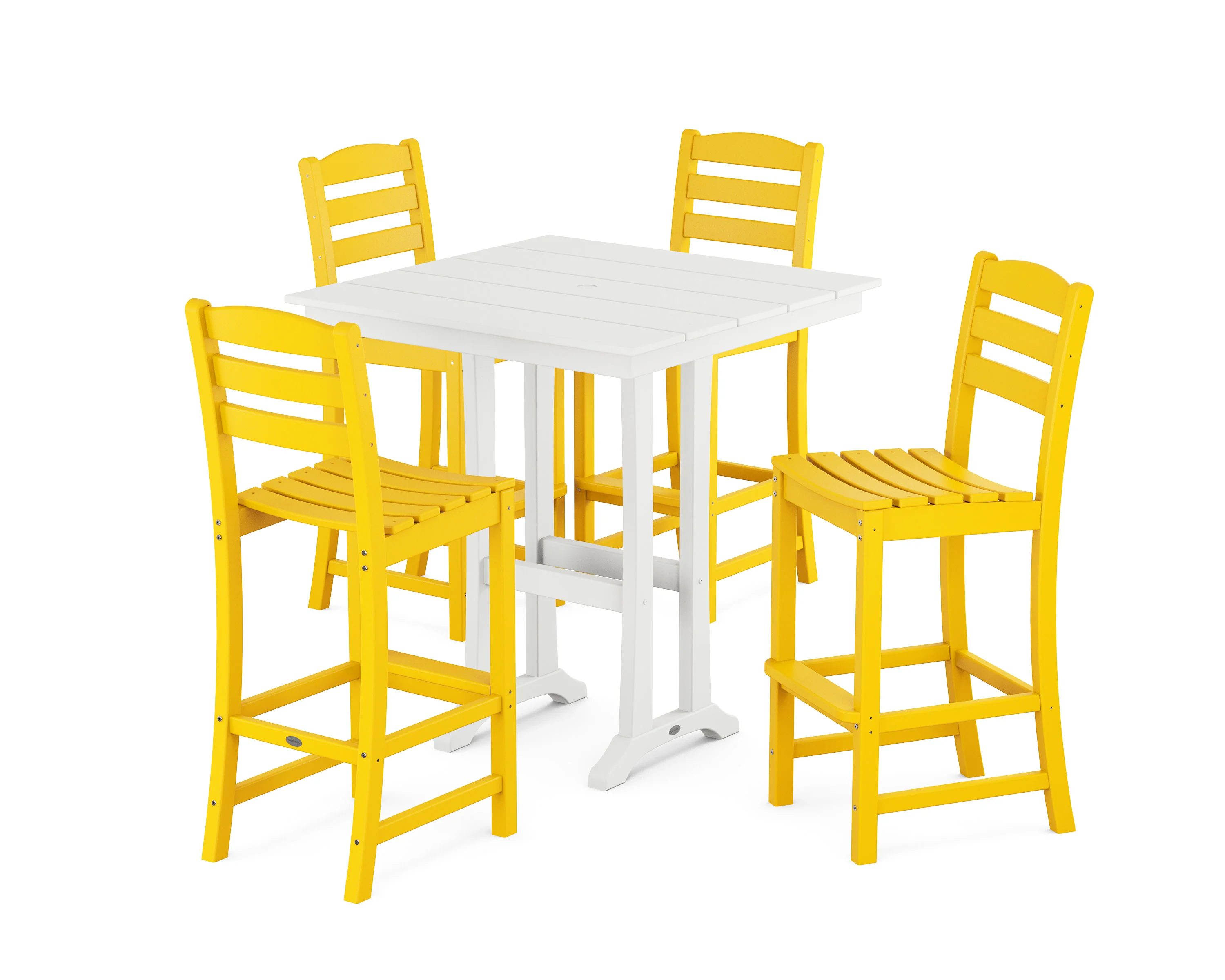 La Casa Café 5-Piece Farmhouse Trestle Bar Set - Image 7