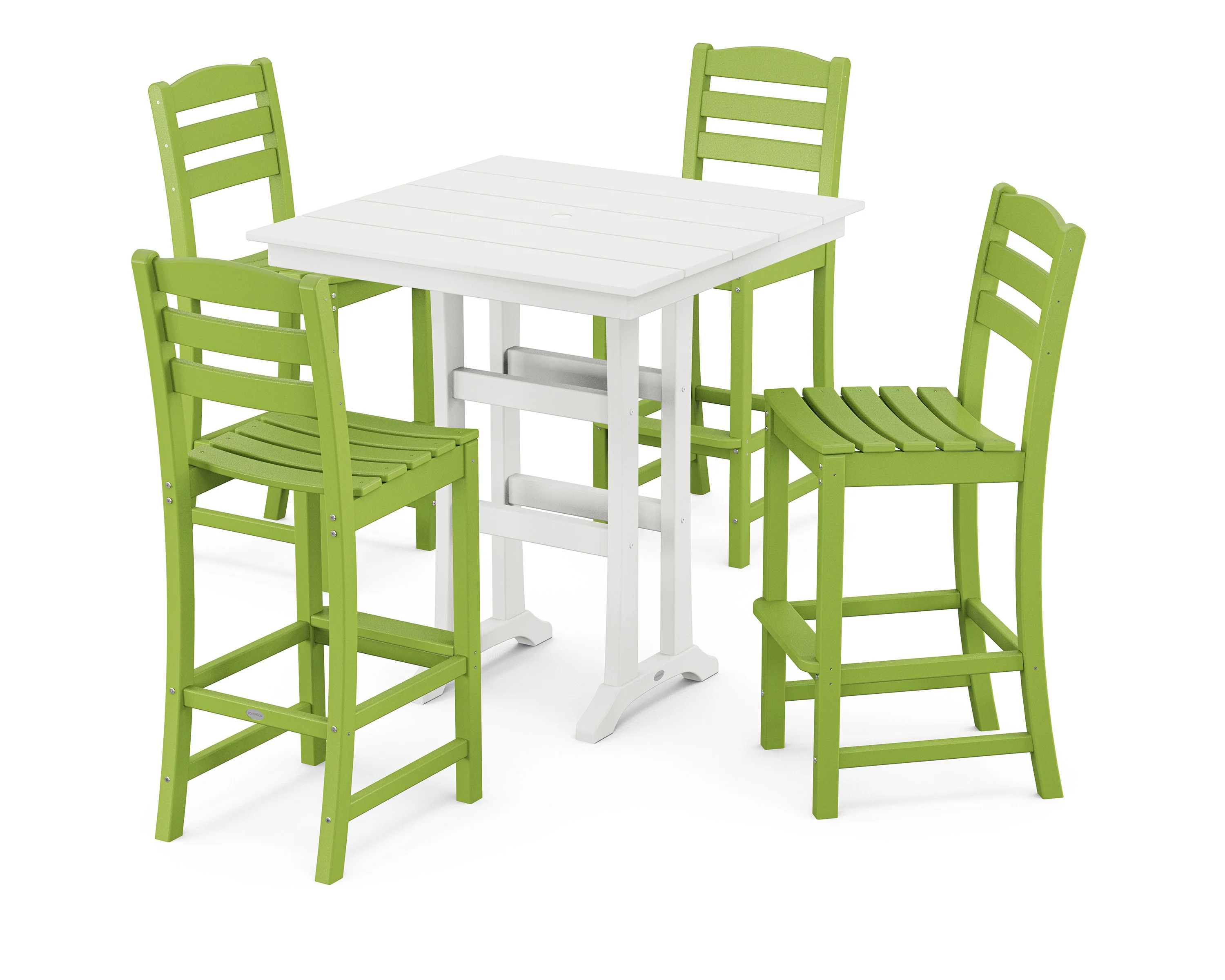 La Casa Café 5-Piece Farmhouse Trestle Bar Set - Image 8