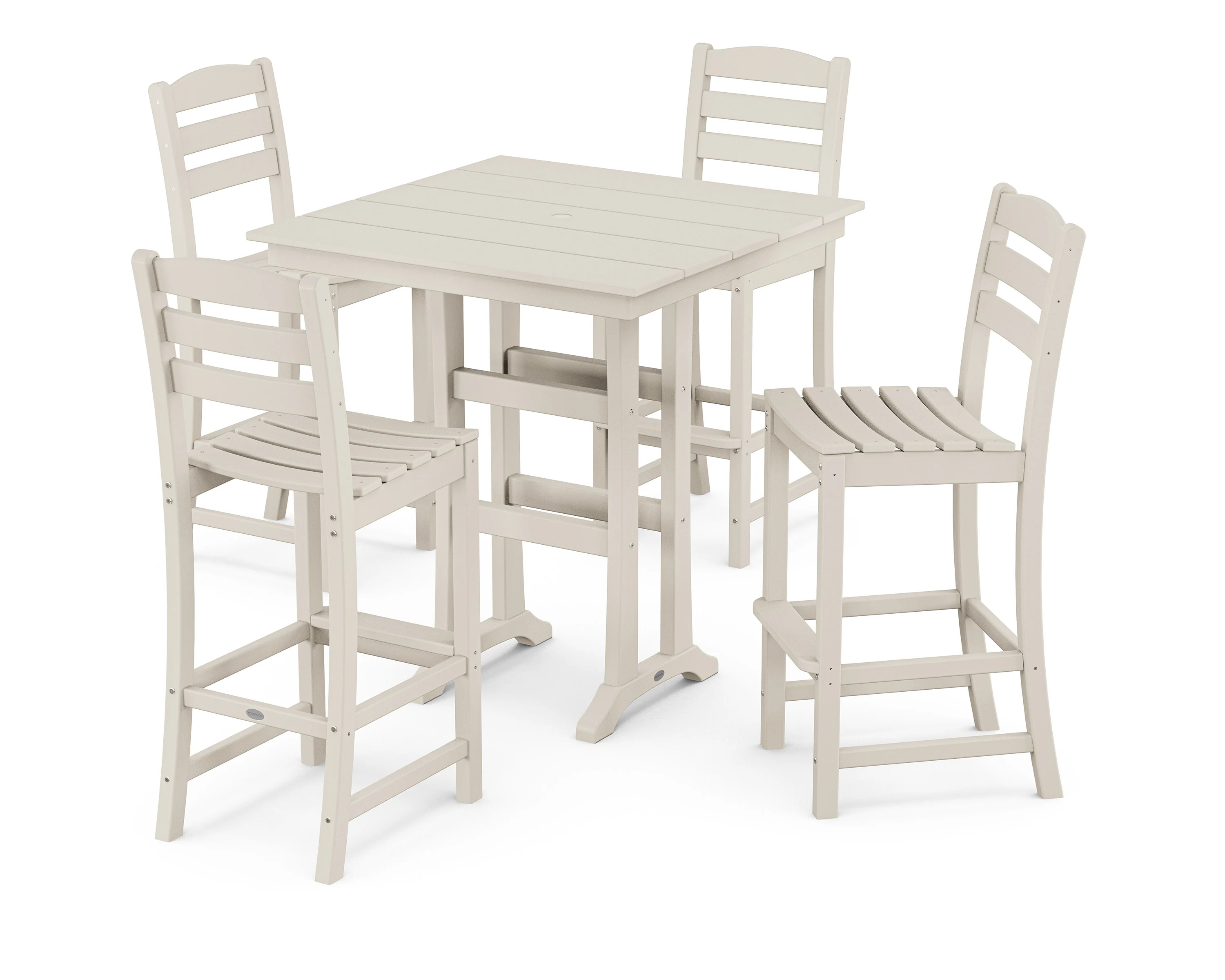 La Casa Café 5-Piece Farmhouse Trestle Bar Set - Image 9