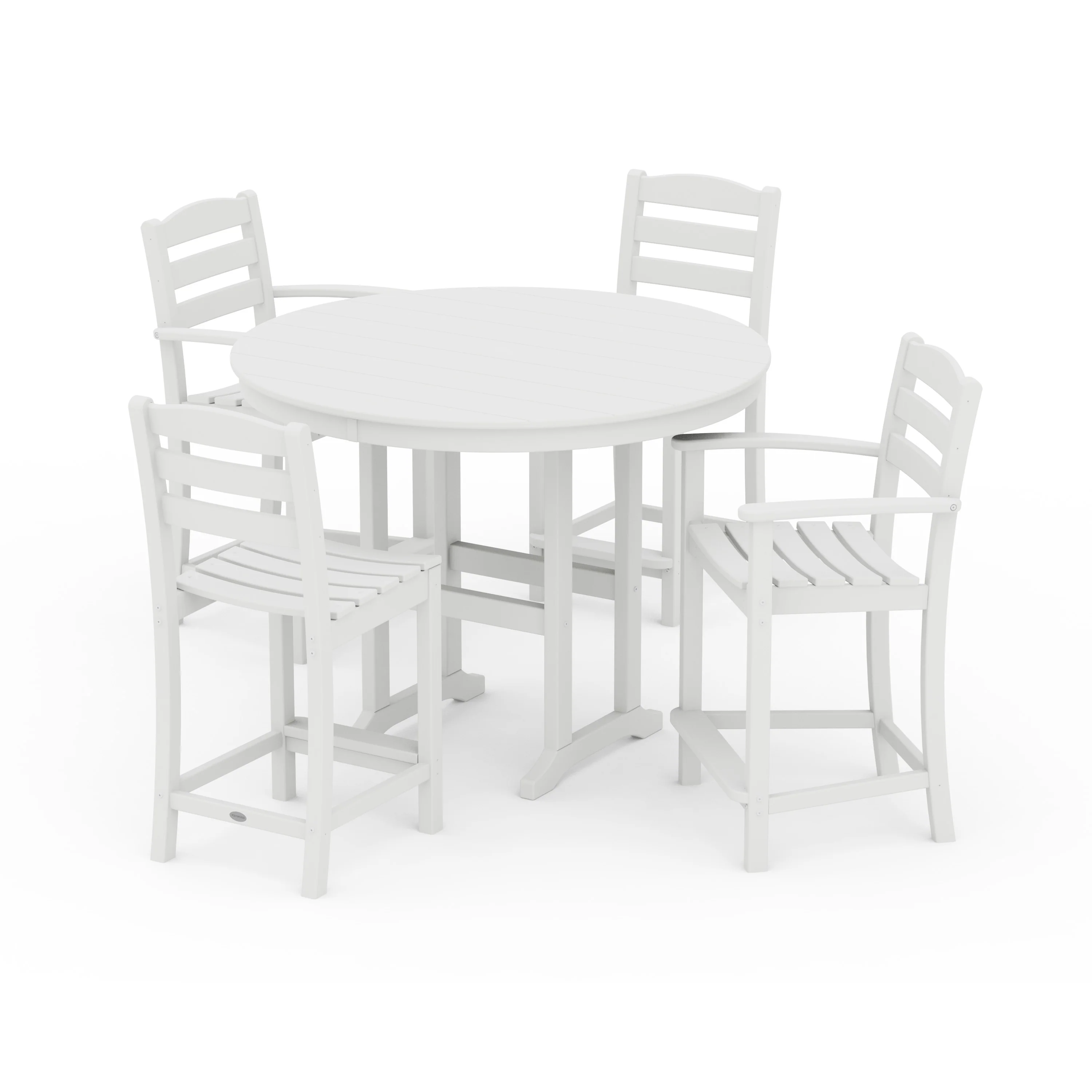 La Casa Café 5-Piece Round Farmhouse Counter Dining Set - Image 10